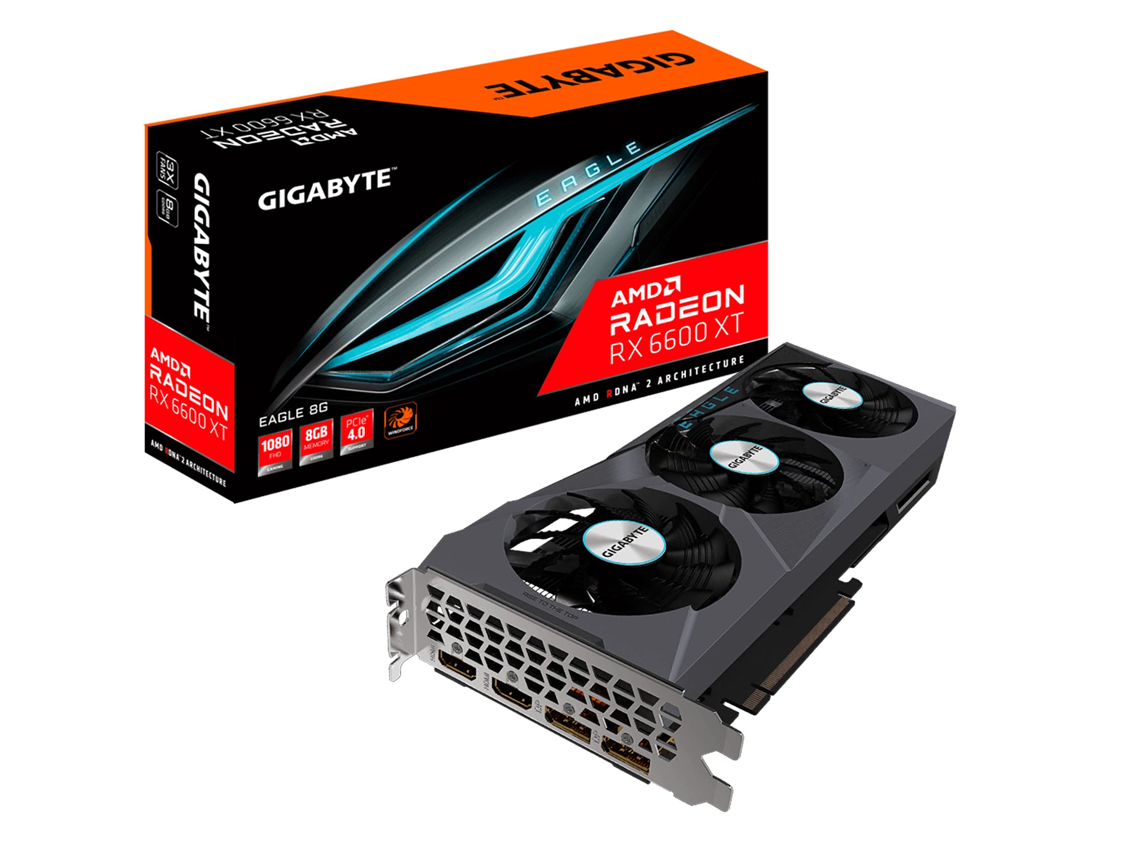GIGABYTE Radeon RX 6600 XT Eagle 8G Graphics Card, WINDFORCE 3X