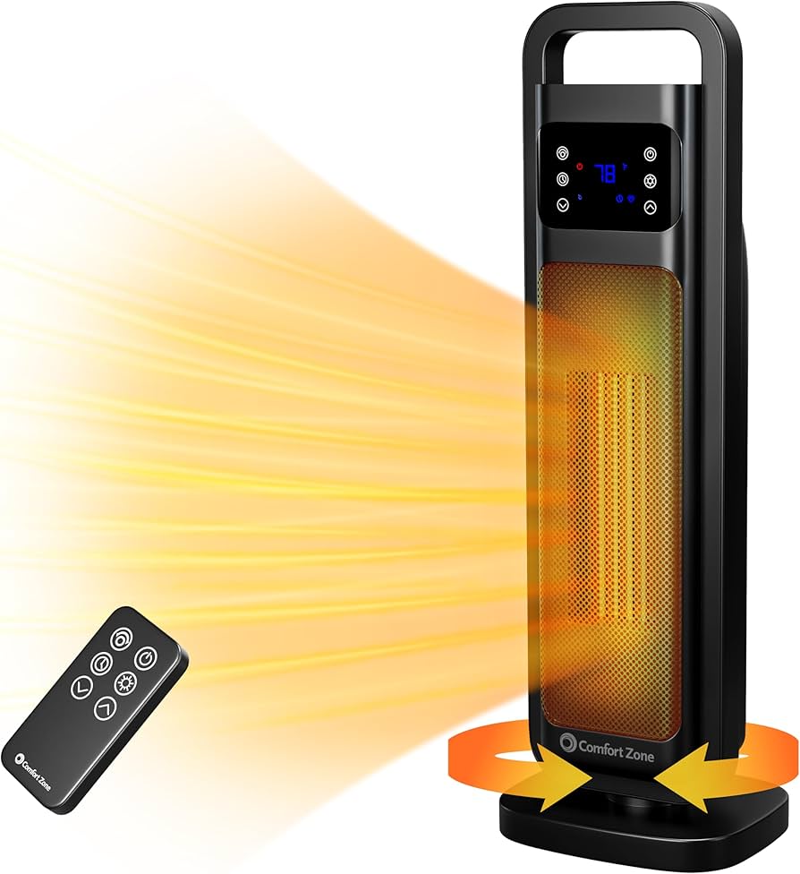 Amazon.com: Comfort Zone 26” Oscillating Digital Tower Heater
