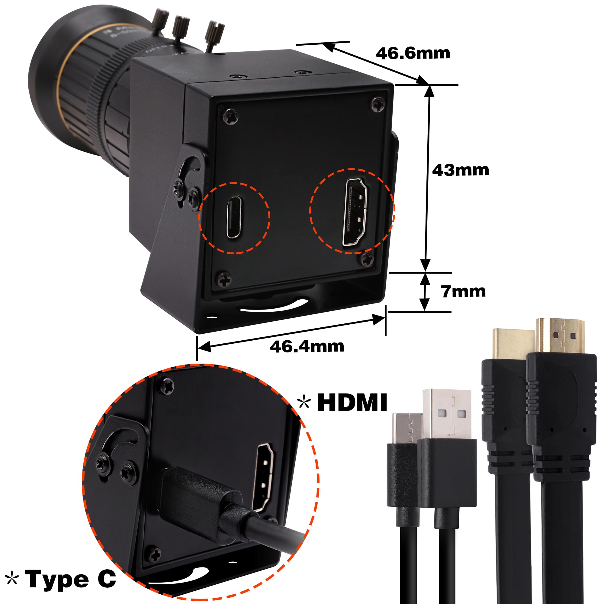 Amazon.co.jp: ELP HDMI カメラ 4K USB カメラ HD ストリーミング