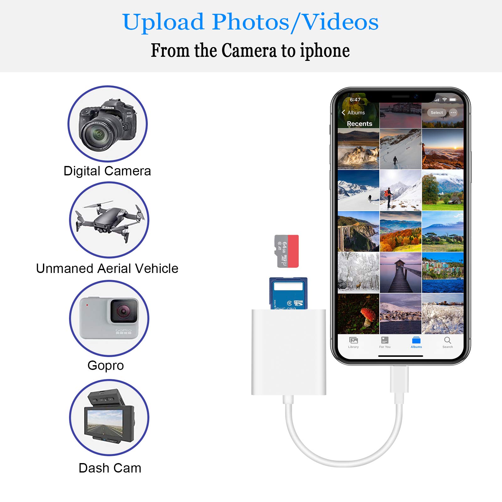 Amazon.co.jp: Lightning to SD TFカードカメラリーダー デジタル