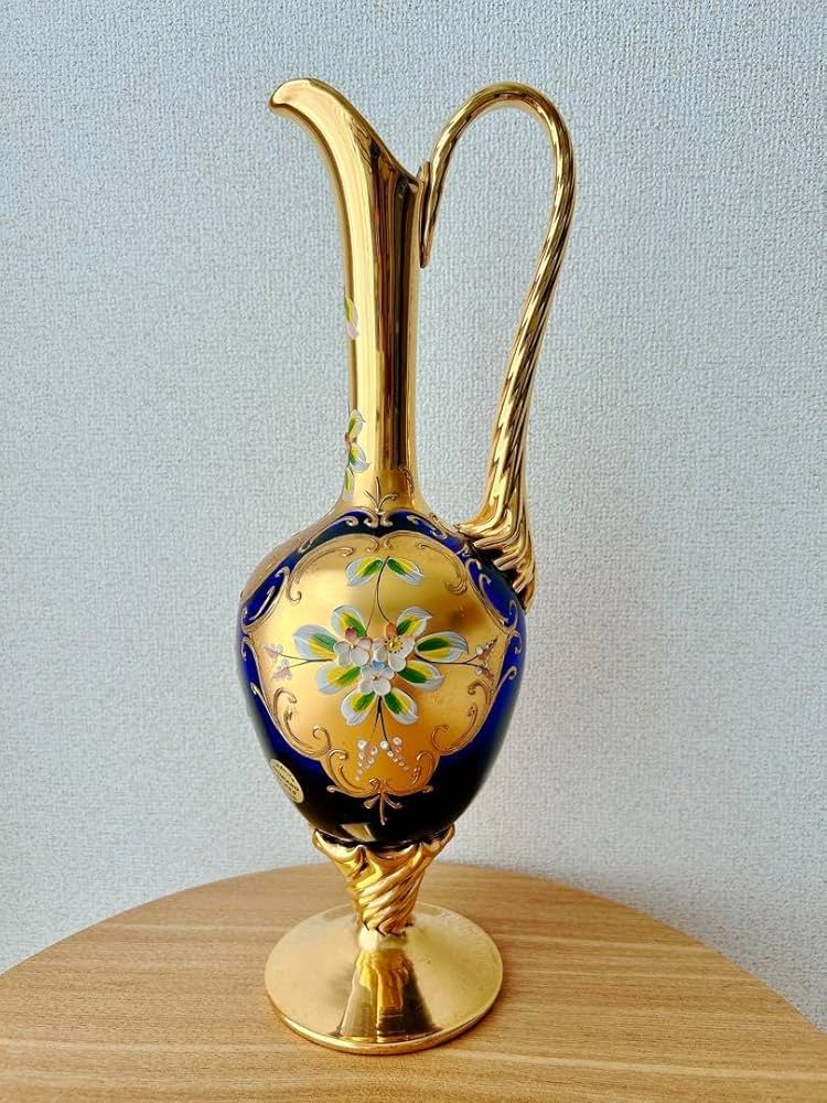 ベネチアアン ガラス 金彩 灰皿 花瓶 ショットグラス 計3点 ベネチア