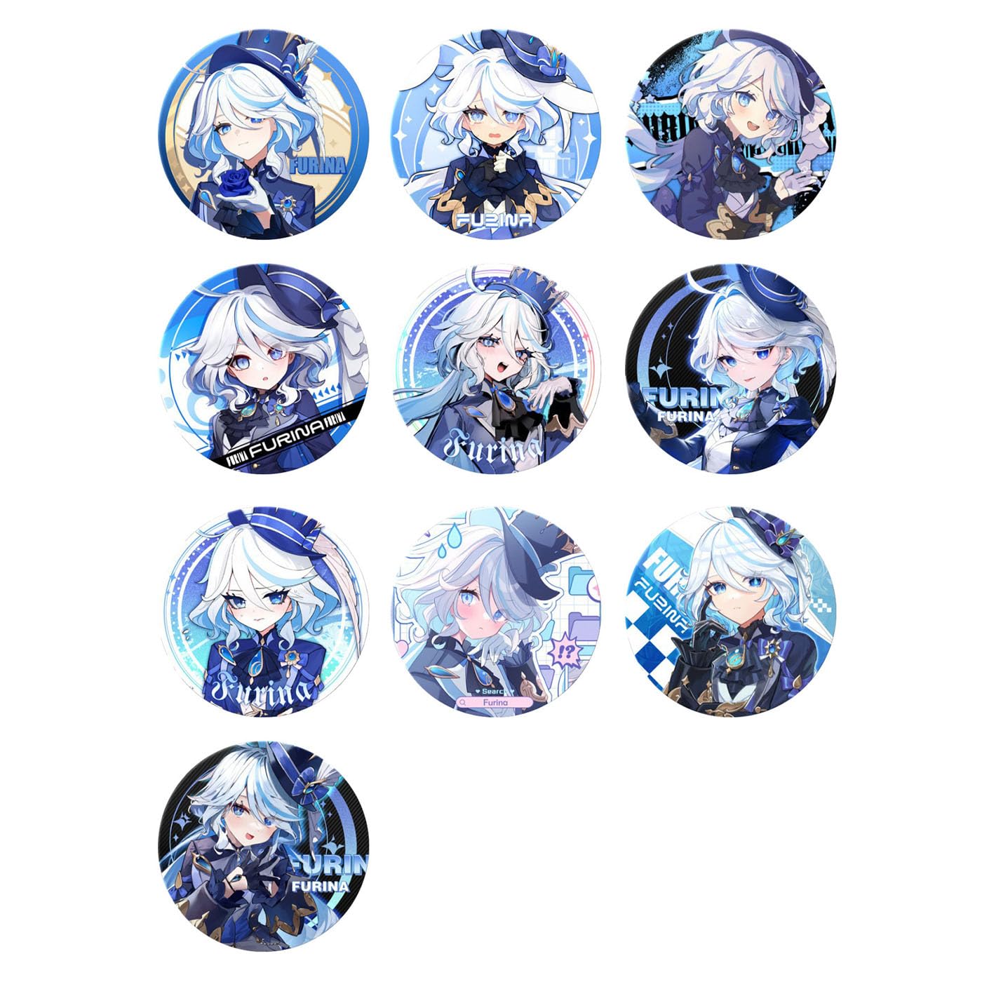 Amazon | 原神 フリーナ 缶バッジ ブローチ 10点セット おしゃれ