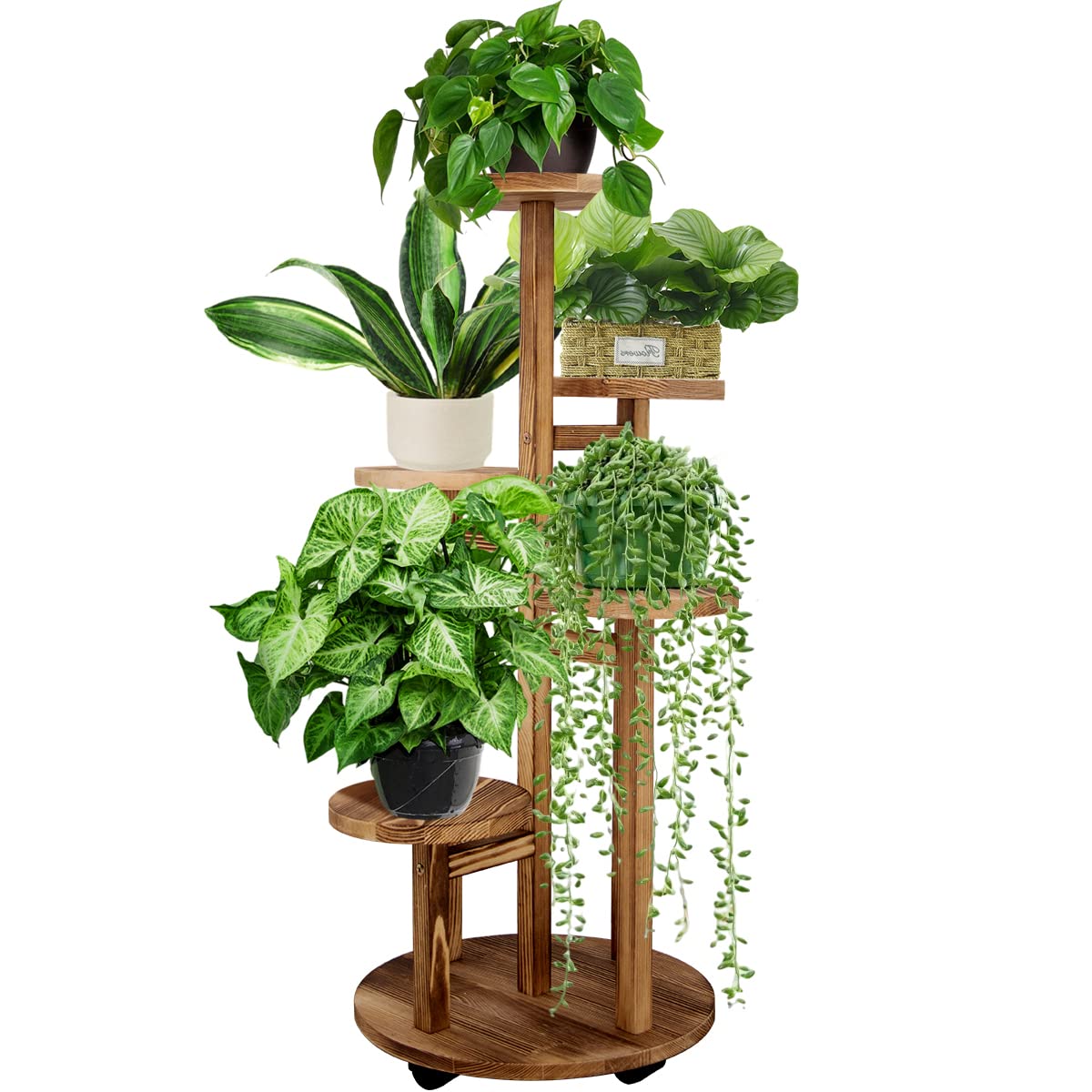 Amazon.com : GEEBOBO 5 Tiered Tall Plant Stand for Indoor, Wood