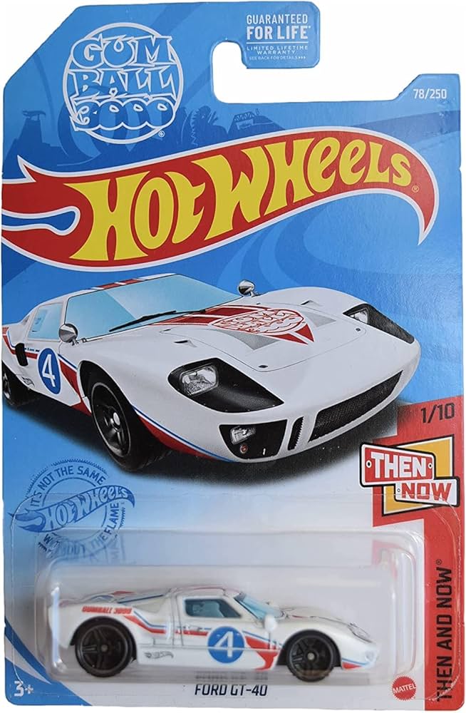 Amazon.com: Hot Wheels Ford GT 40, [White] 78/250 Then and Now 1