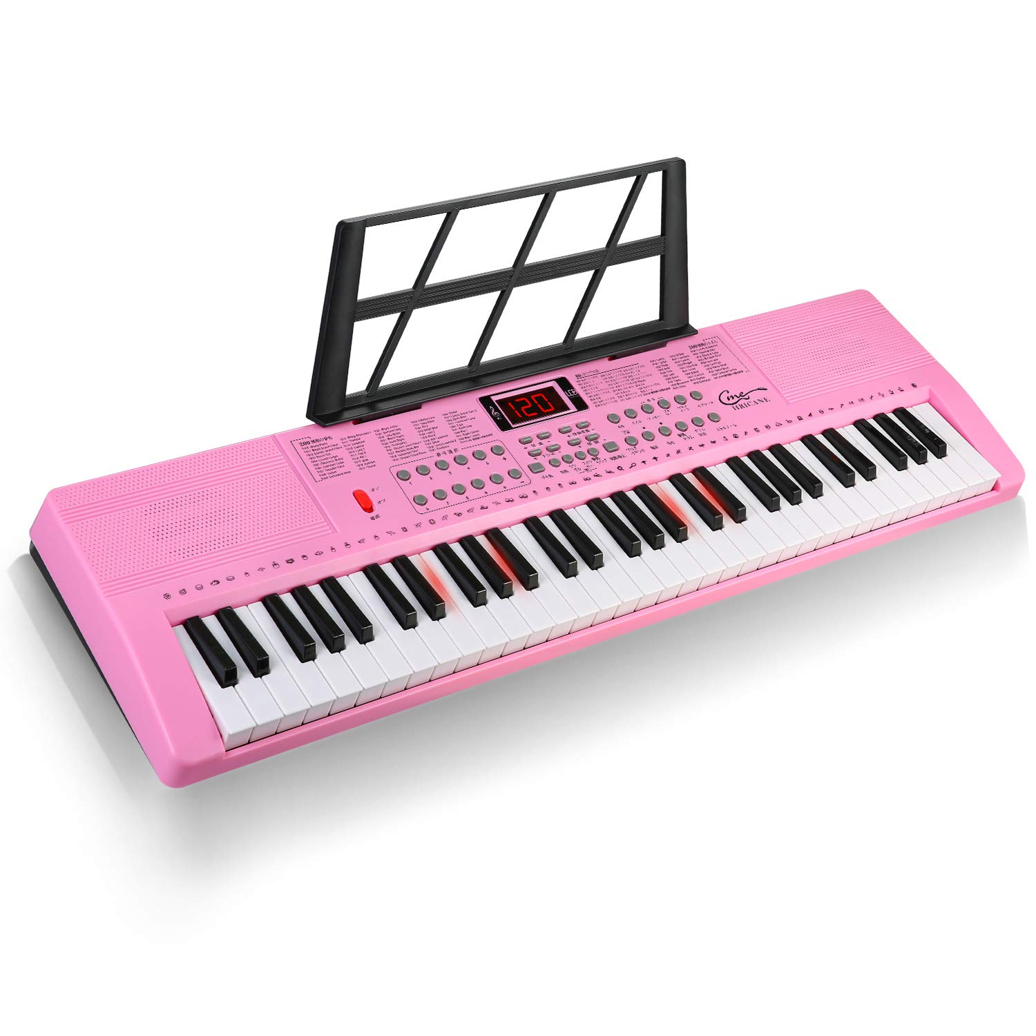 電子ピアノ ピンク 初心者向け USB充電＆電池給電式 電子ピアノ ピンク