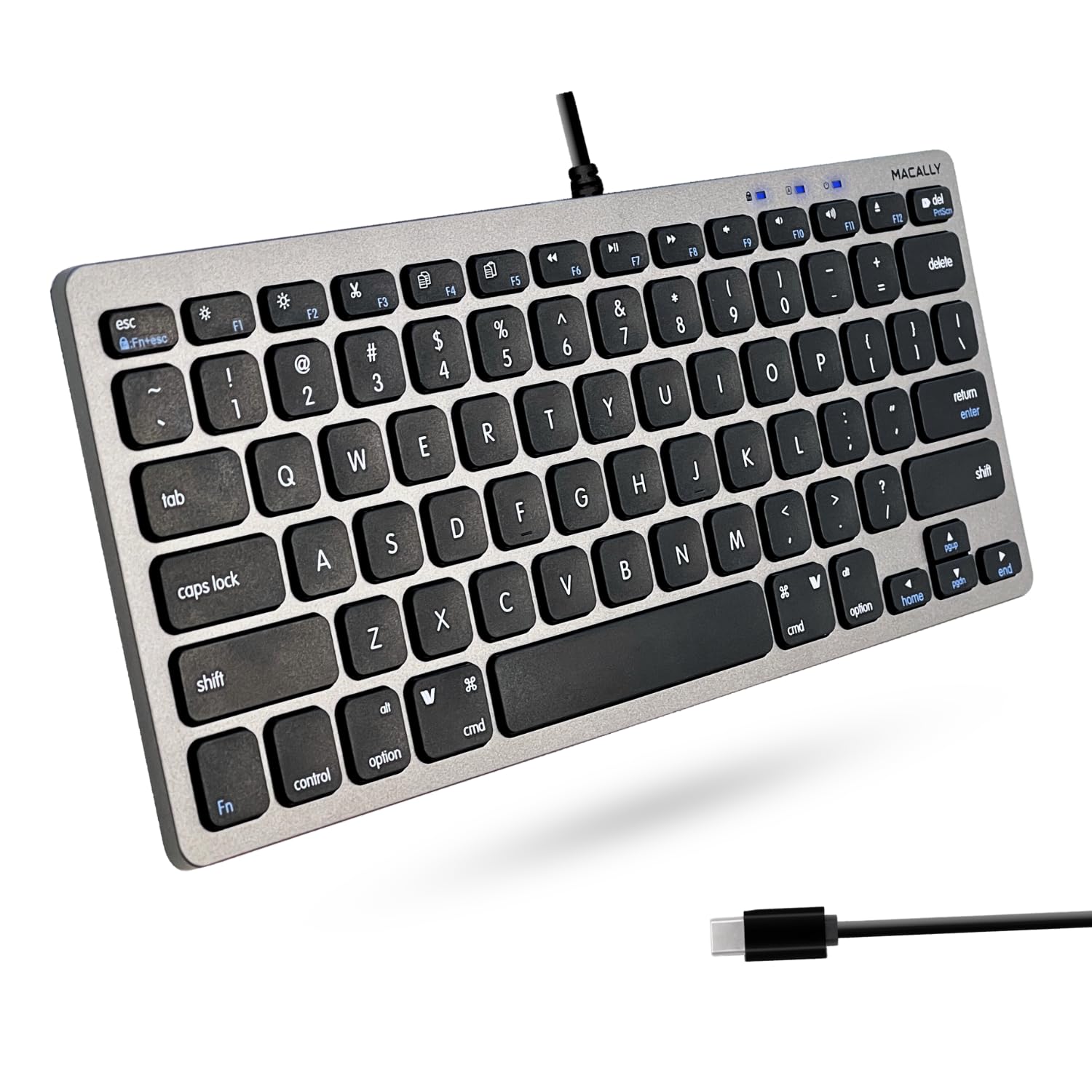Amazon | Macally 小型USB Cキーボード - プラグアンドプレイ対応 有線