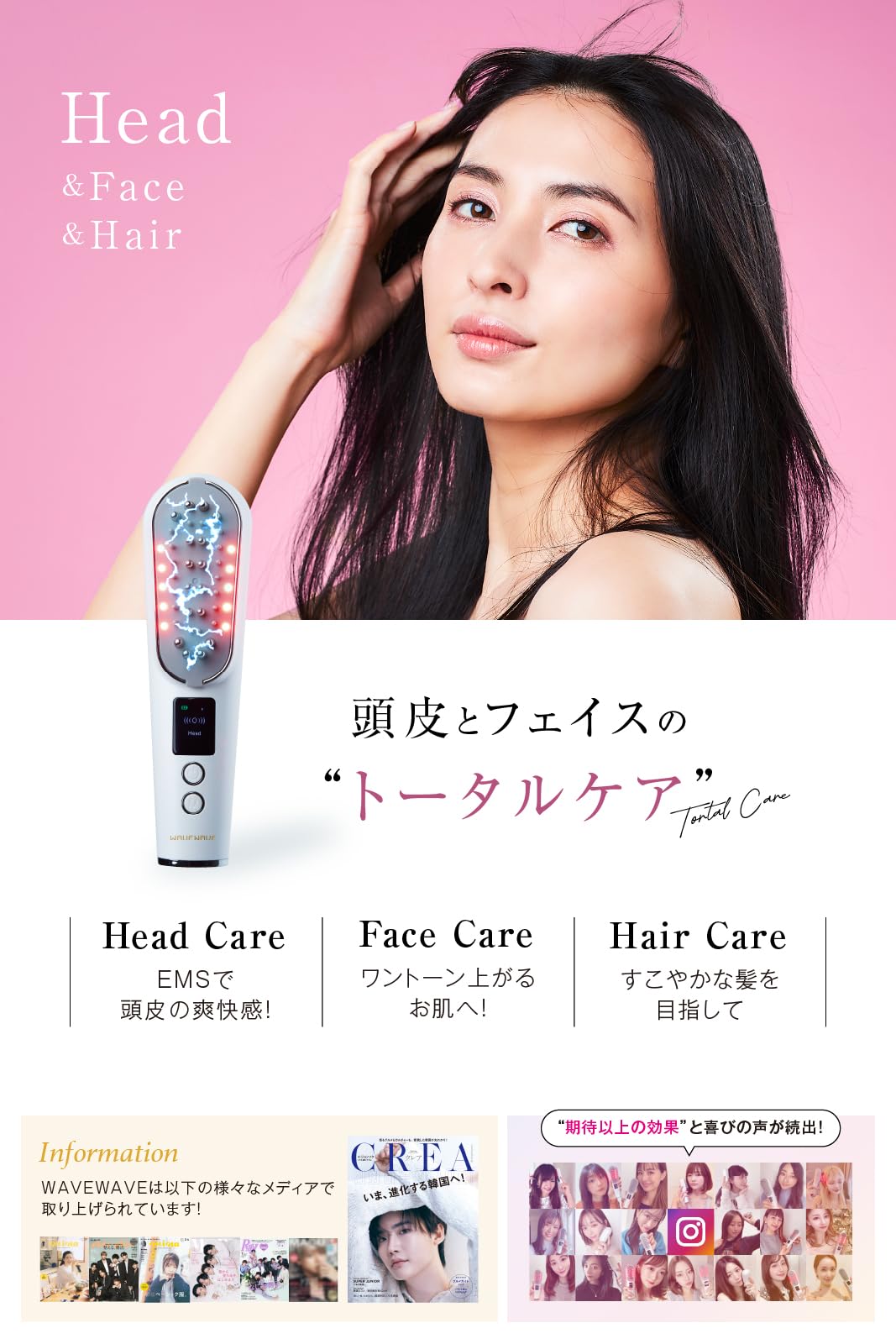 Amazon.co.jp: WAVEWAVE 電気ブラシ RF美顔器 赤色LED emsブラシ ems