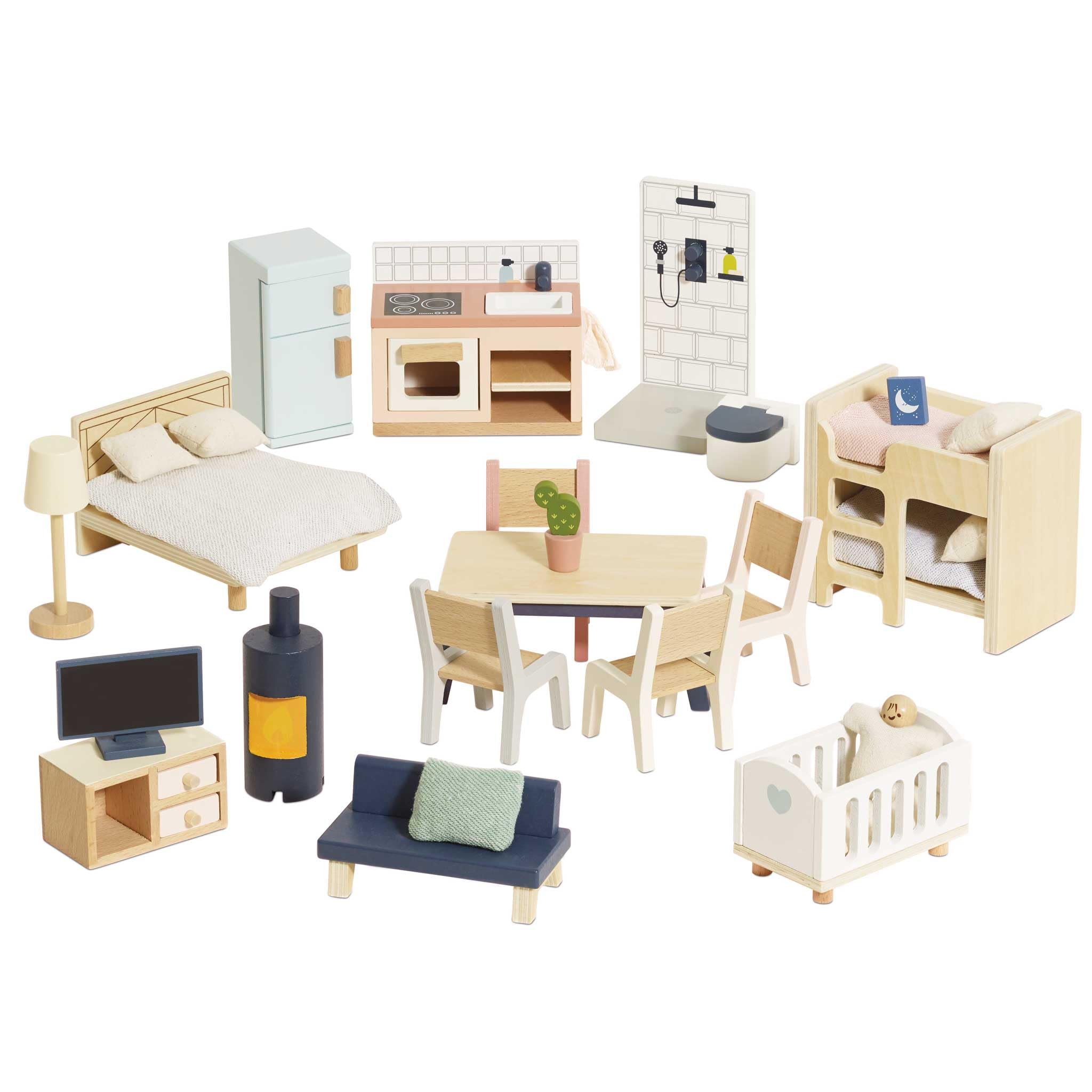 Amazon.com: Le Toy Van - Wooden Dolls House Full Starter Furniture