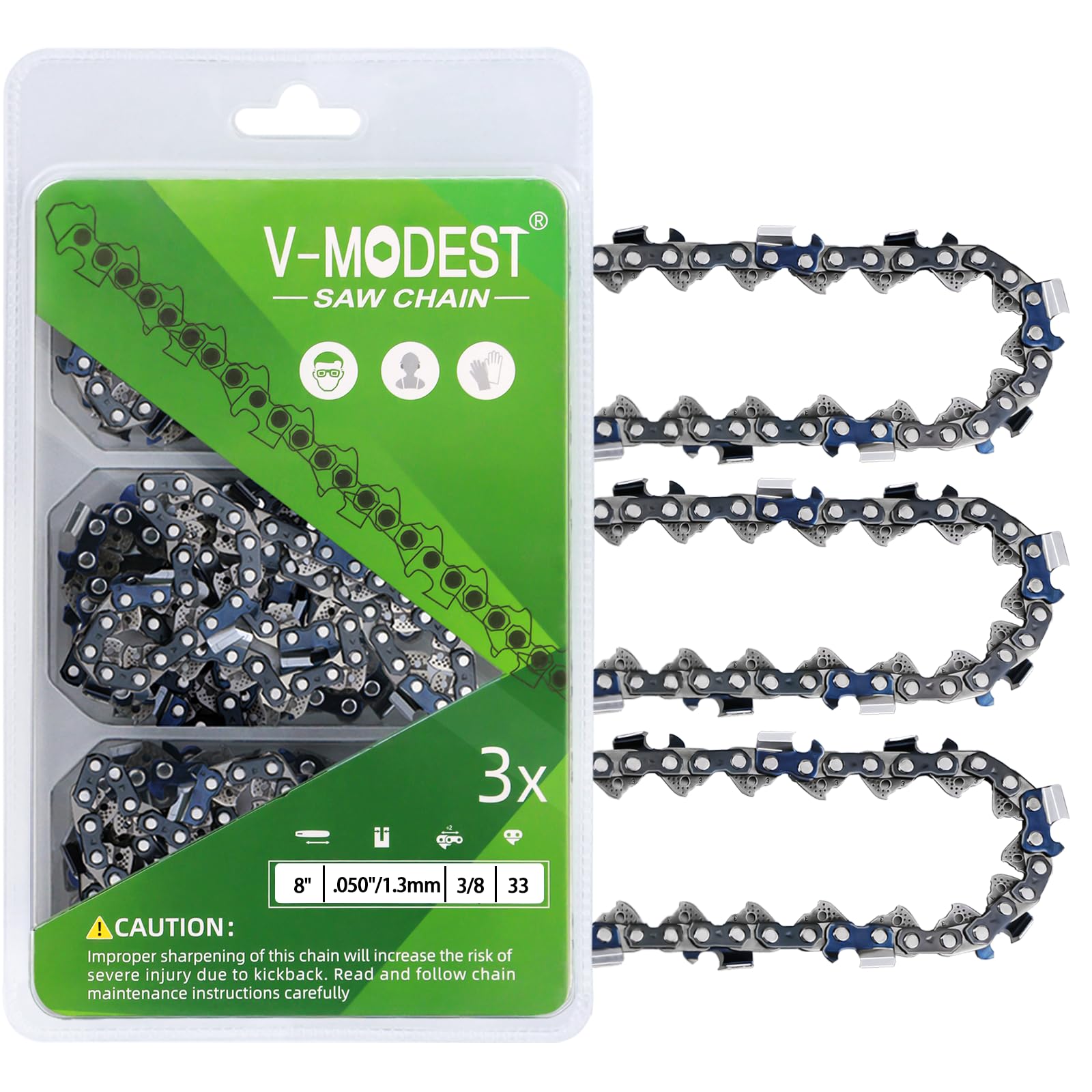 Amazon.com: V-MODEST 3 Pack 8 Inch Chainsaw Chain Blade for