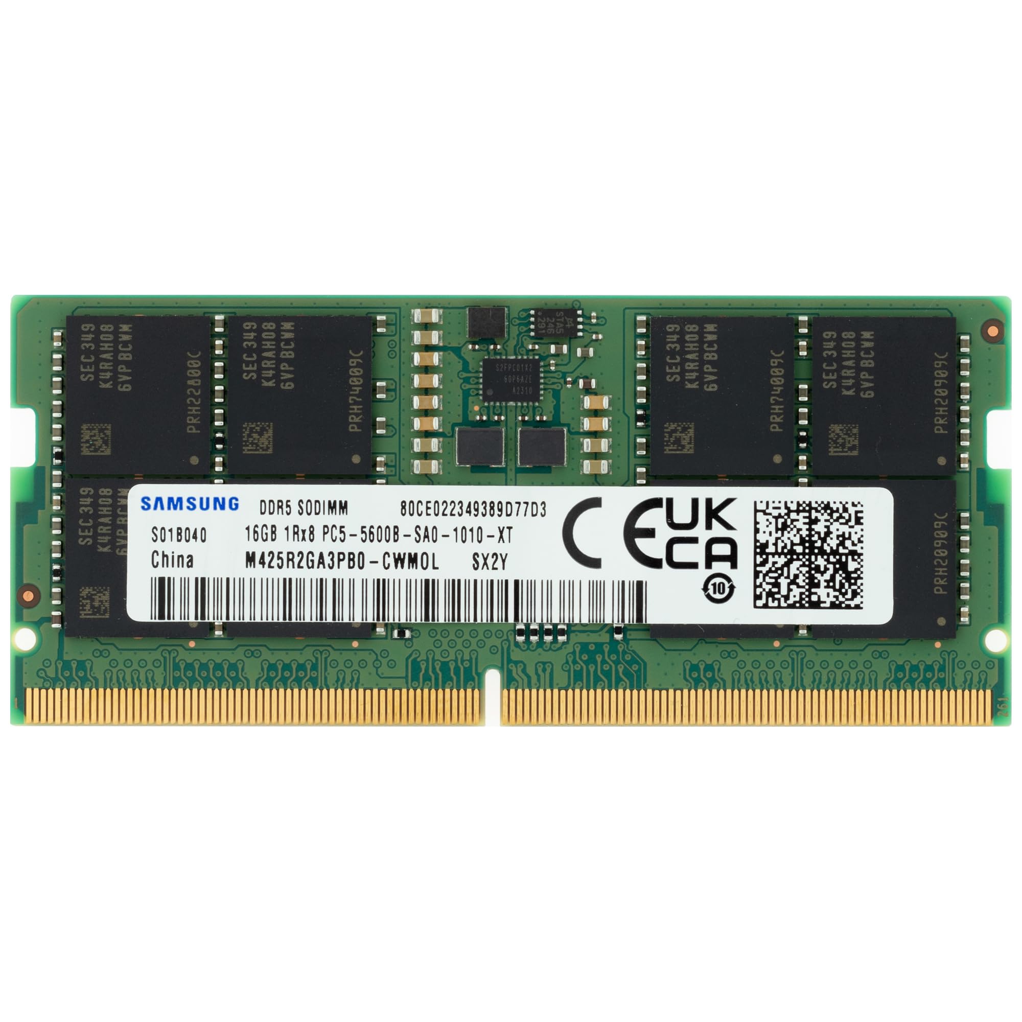 Samsung 16GB DDR5 5600MHz PC5-44800 CL46 SODIMM 1Rx8 Single Rank