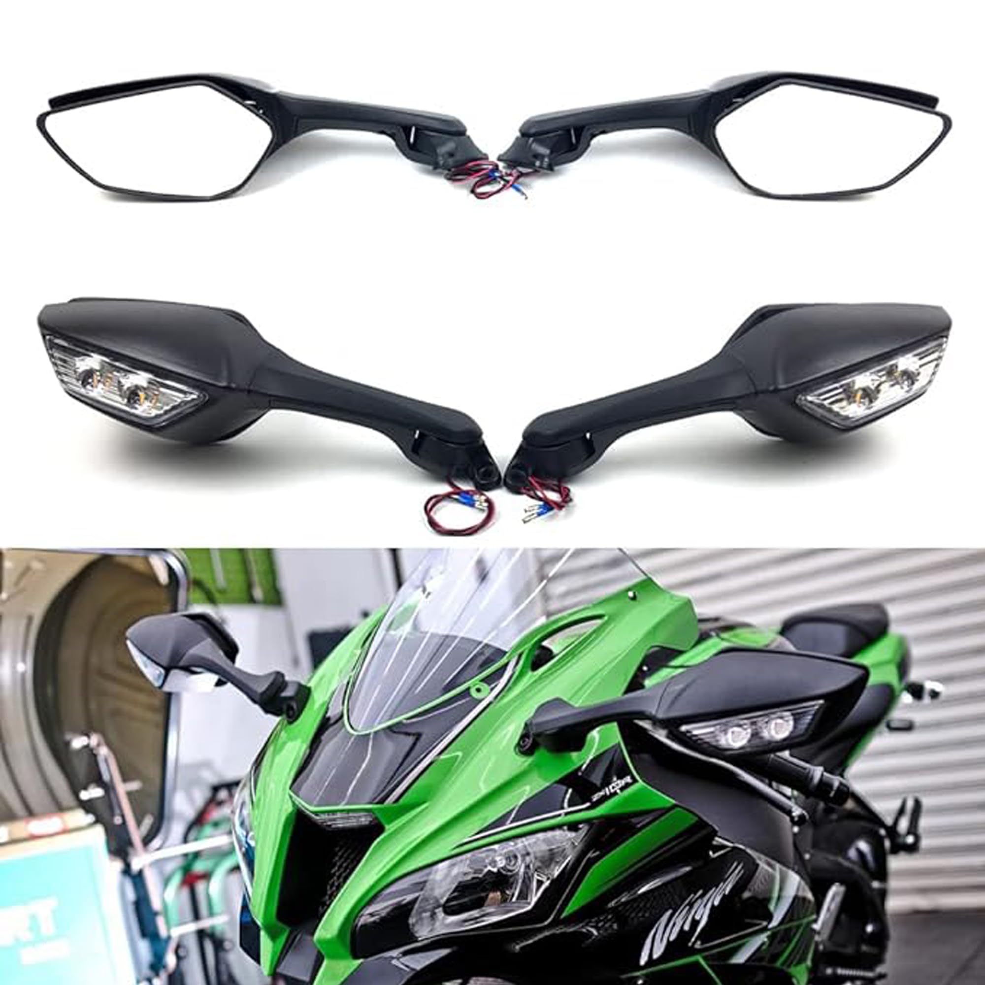 Amazon | Yoothi 互換品 バイクミラー ZX-10R ZX10R H2 カワサキ