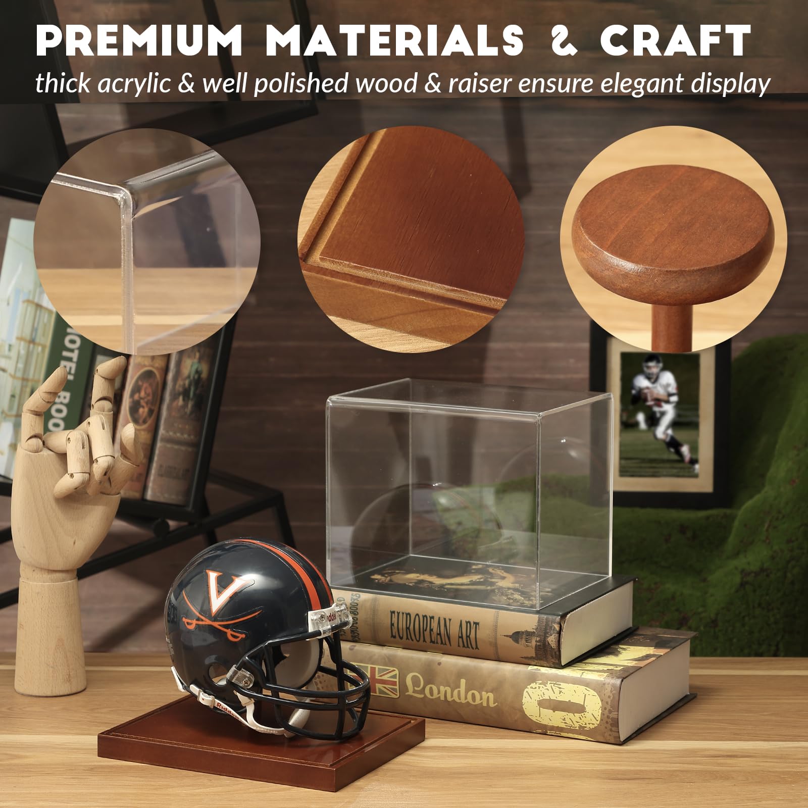 Amazon.co.jp: JupDec ミニヘルメットディスプレイケース、アクリル