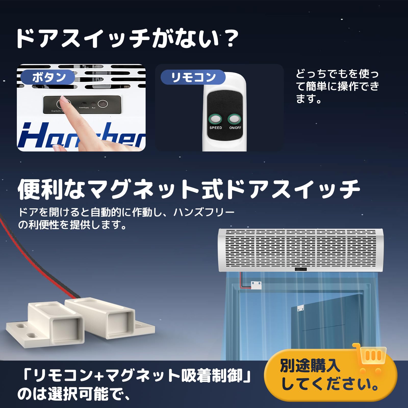 Amazon.co.jp: Hanchen エアーカーテン 換気扇 サーキュレーター