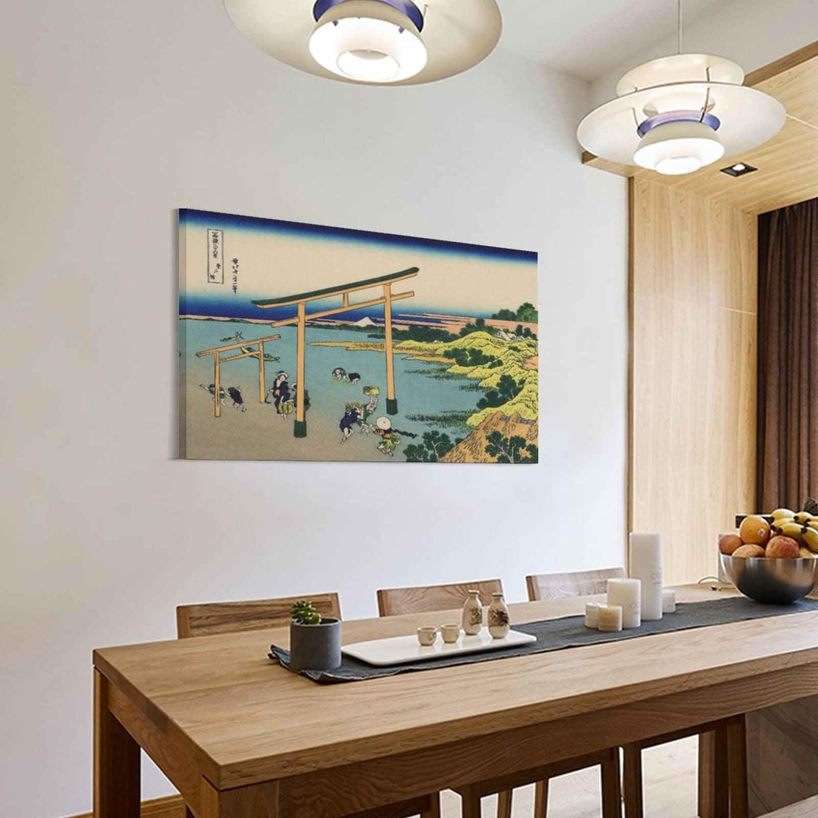 Amazon.co.jp: 葛飾北斎 富嶽三十六景（登戸浦）レプリカキャンバス