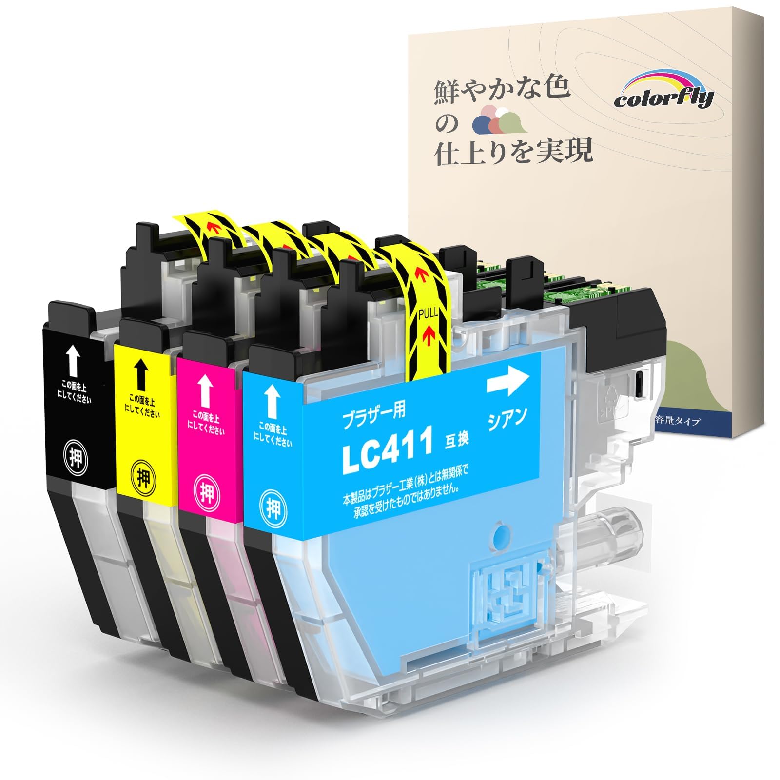Amazon.co.jp: ブラザー用 LC411 4色セット 互換インク LC411-4PK