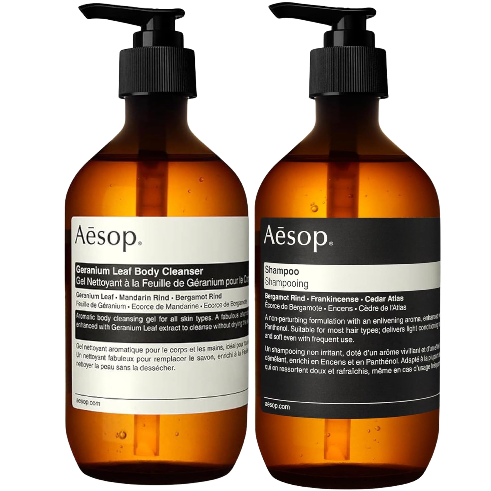 Amazon.com: Aesop Geranium Leaf Body Cleanser & Shampoo Set