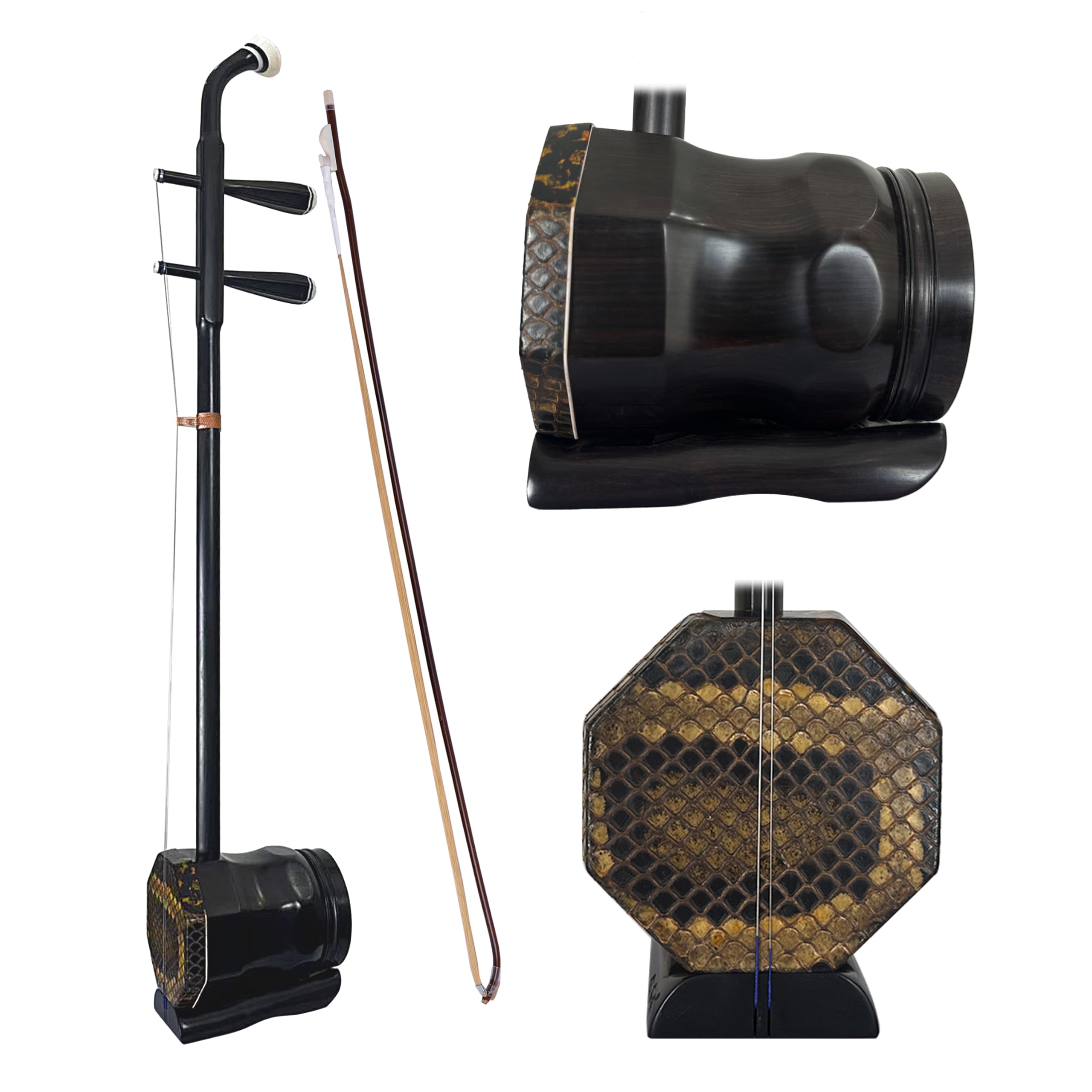 Amazon | MUYIYANG 黒檀中音二胡 中胡 民族楽器 プロ級シリーズセット