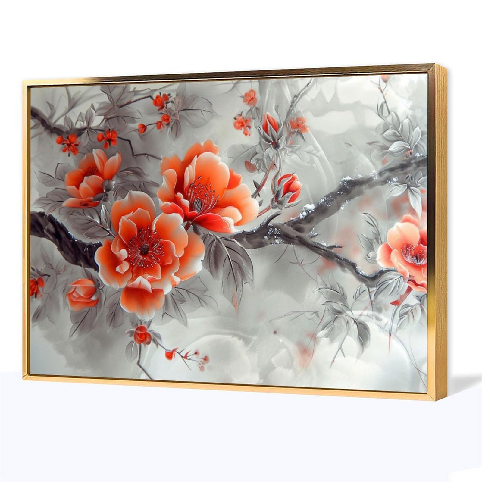 Amazon.co.jp: 絵画 ピンクの梅の花ピンクの梅の花インテリア 絵画