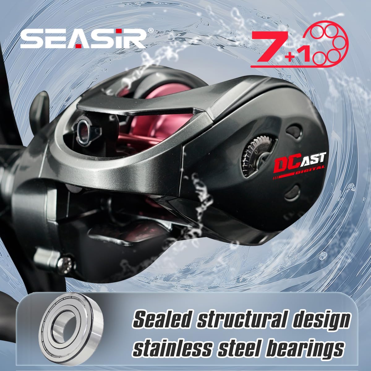 Amazon.com : SEASIR DCast Baitcaster Reel, Digital Control Fishing