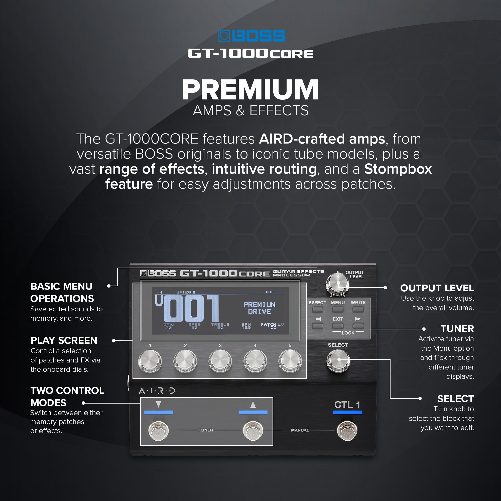 Amazon | BOSS/GT-1000CORE ボス | エフェクター・プロセッサー | 楽器