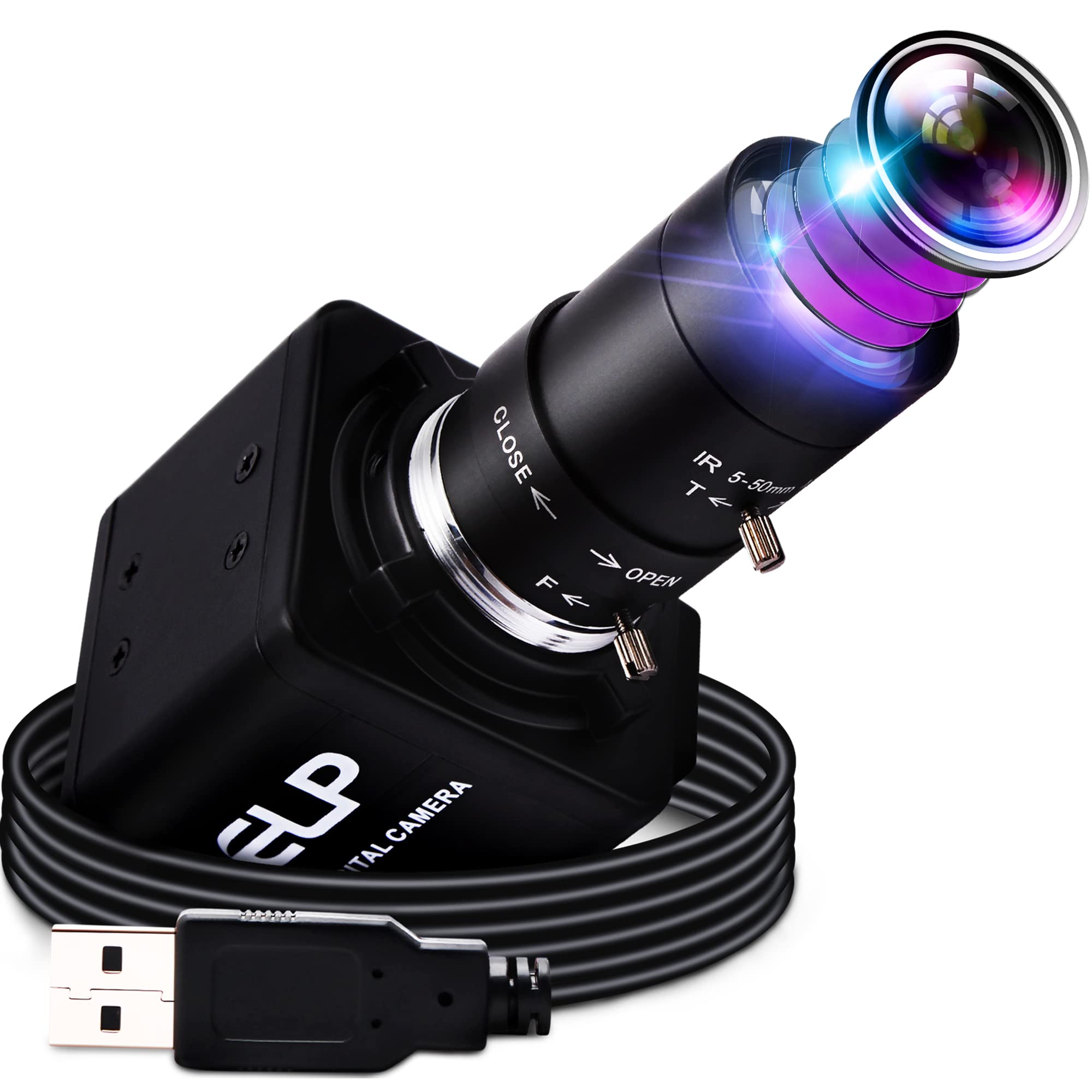 Amazon.co.jp: ELP 4Kカメラ 光学10倍ズーム Webカメラ 5-50mm可変焦点