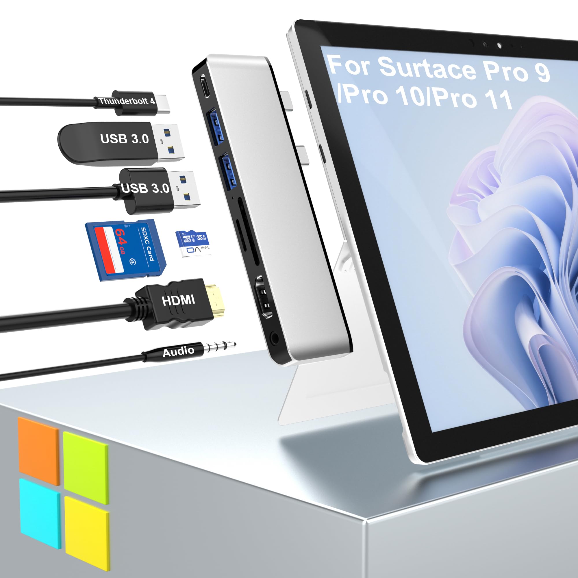 Amazon.co.jp: Surface Pro 9 ハブ 4K HDMI 変換アダプタ, USB-C