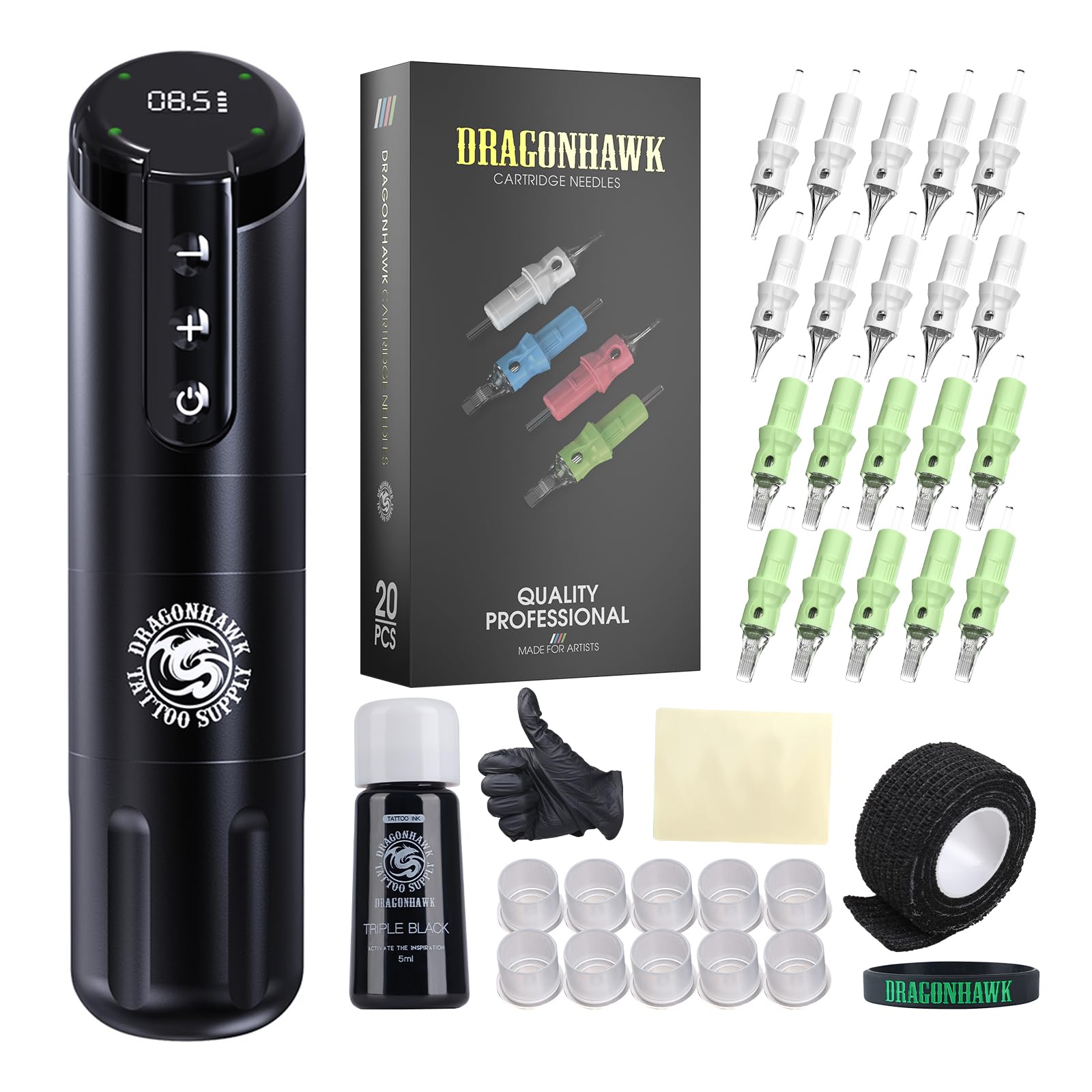 Amazon.com: Dragonhawk Tattoo Gun Kit Wireless Beginner Tattoo Kit