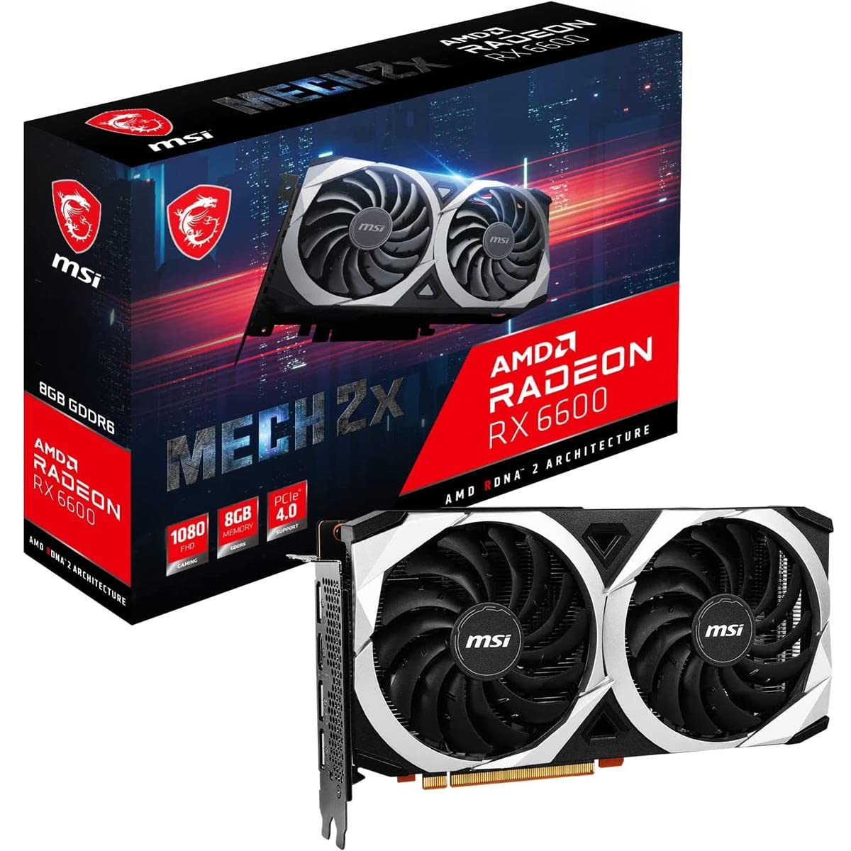 Amazon | MSI Radeon RX 6600 MECH 2X 8G グラフィックスボード VD7871