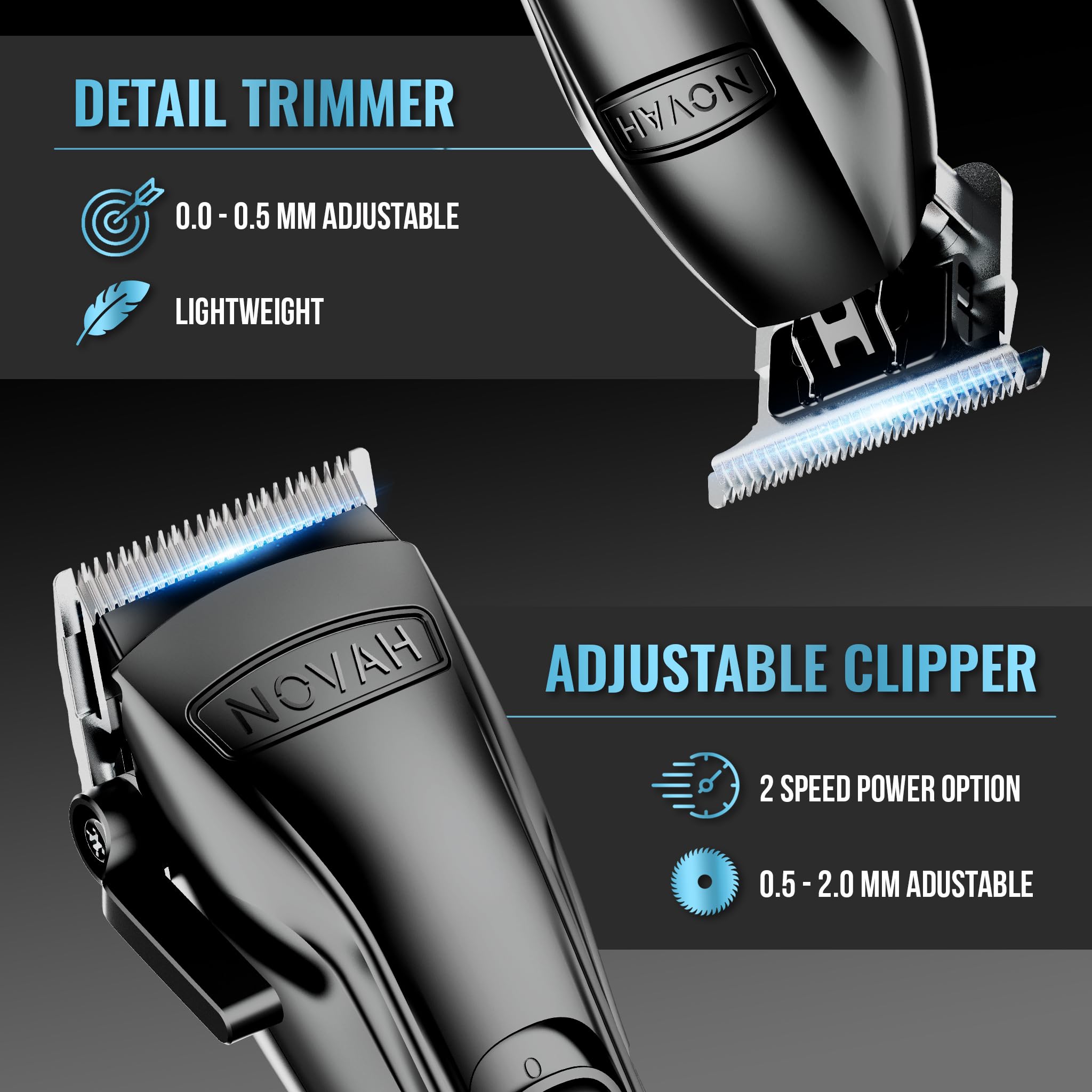 Amazon.com: Novah Professional Barber Clippers and Trimmer Set