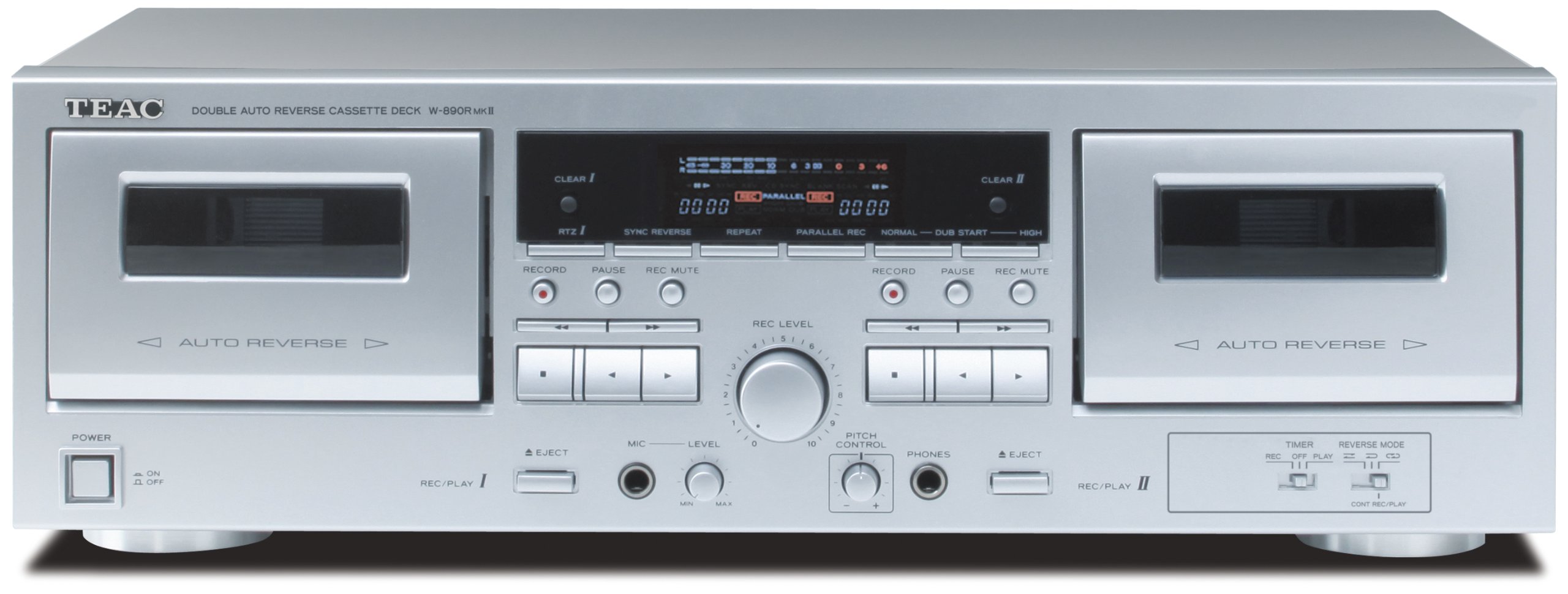 Amazon.co.jp: TEAC ダブルオートリバースカセットデッキ シルバー W