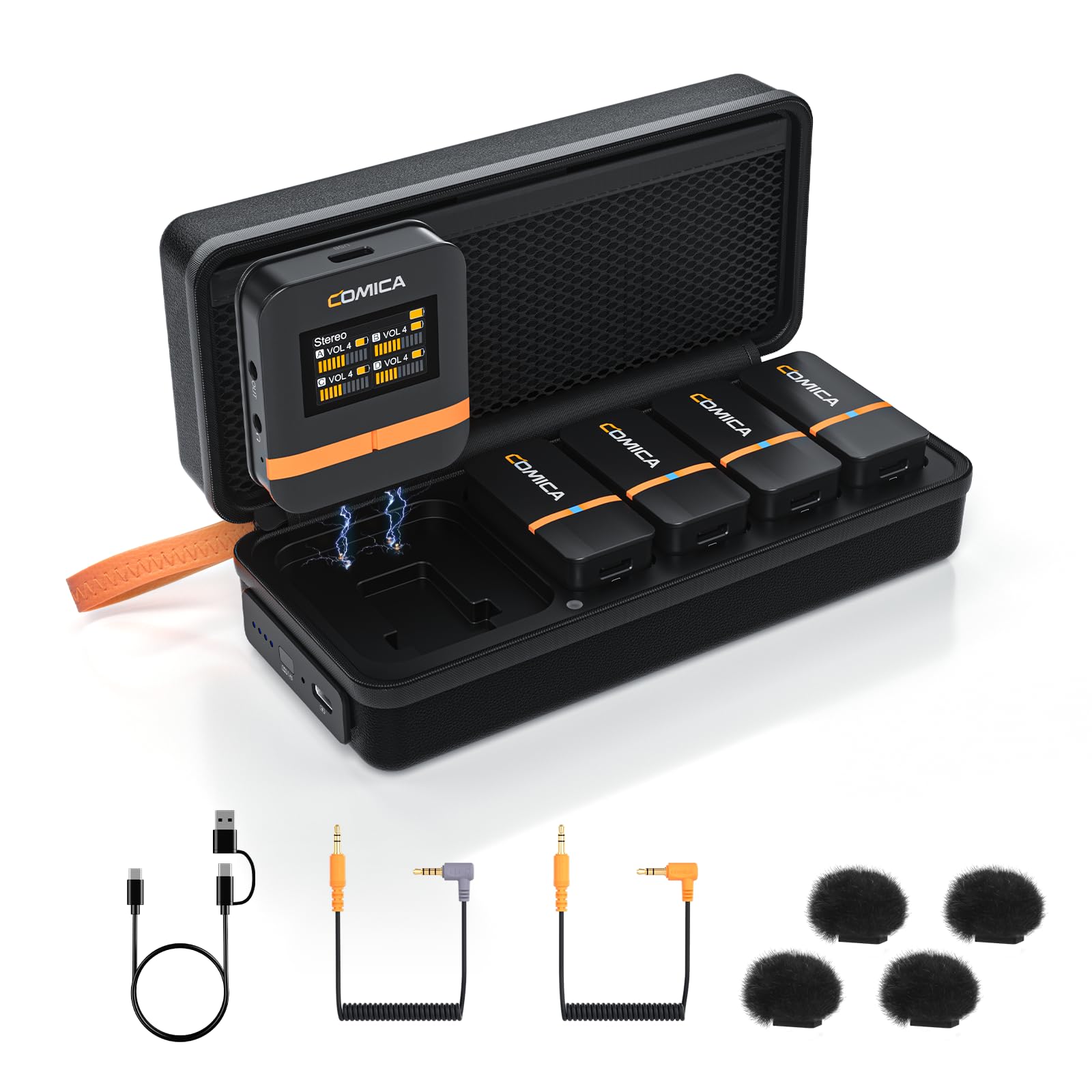 COMICA Vimo Q Wireless Lavalier Microphone System with 4