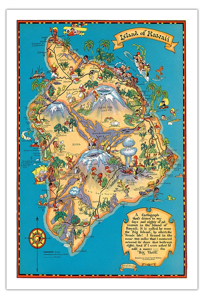 Amazon.co.jp: ハワイのハワイ島（ビッグアイランド）地図 - ハワイ