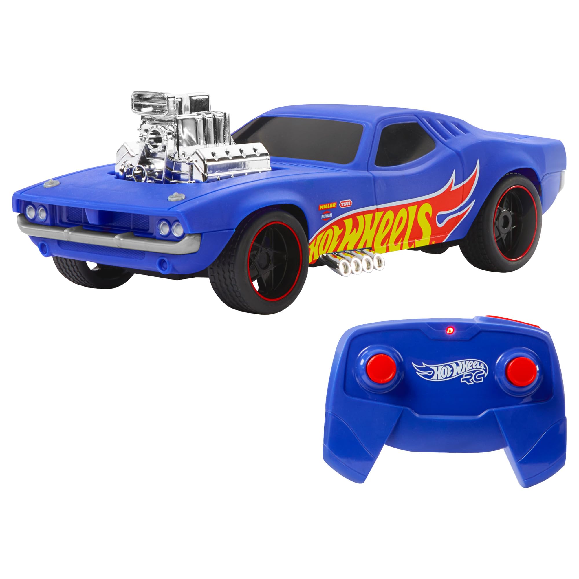 Hot Wheels Remote Control Car, 1:16 Scale Rodger Dodger Toy Car