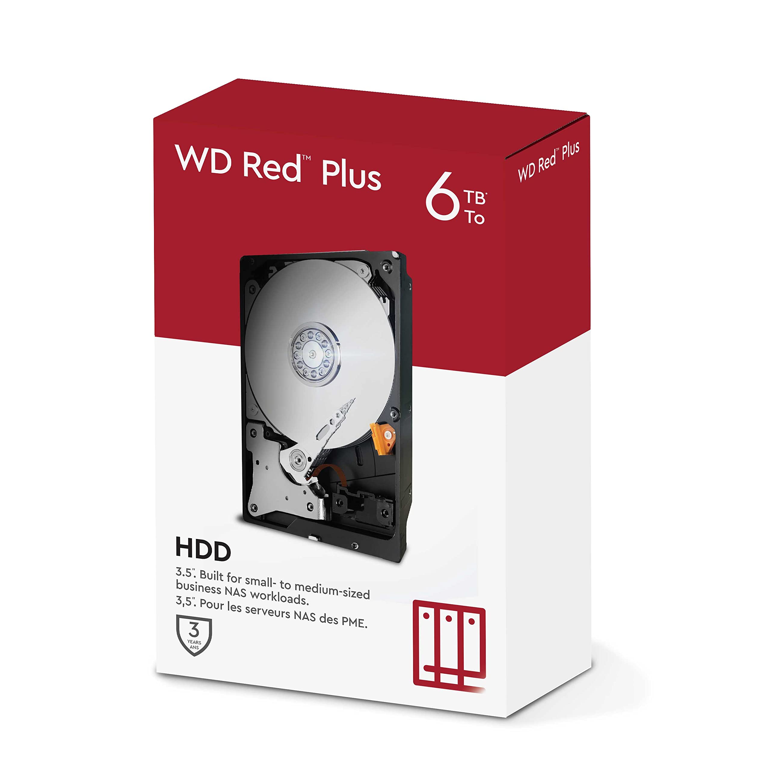 Western Digital 6TB WD Red Plus NAS Internal Hard Drive HDD - 5400