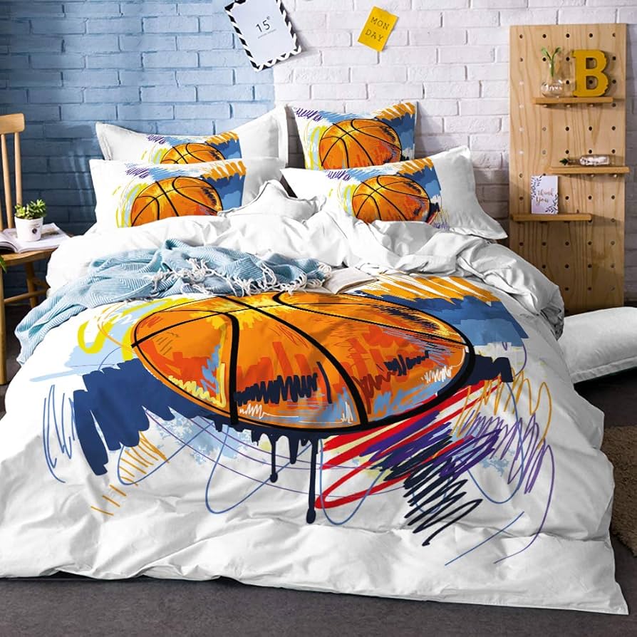 Amazon｜Earendel バスケットボール布団カバーセット 漫画寝具 メンズ
