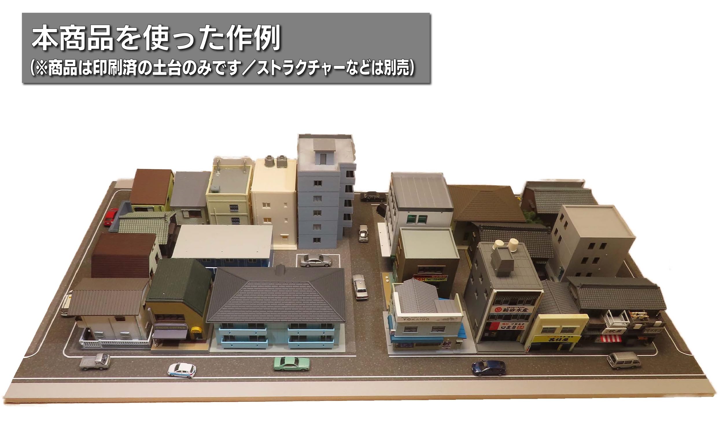 Amazon.co.jp: Nゲージ用ジオラマベース（1車線／商店街・住宅街区画