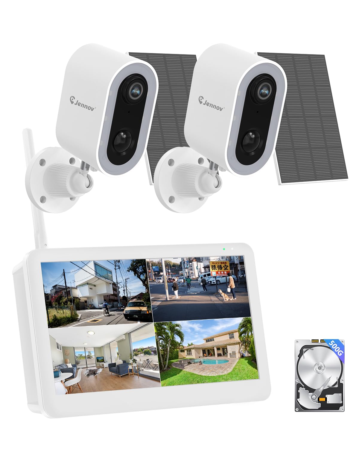 Amazon.co.jp: Jennov 防犯カメラ 屋外 ソーラー 400万画素 超高画素