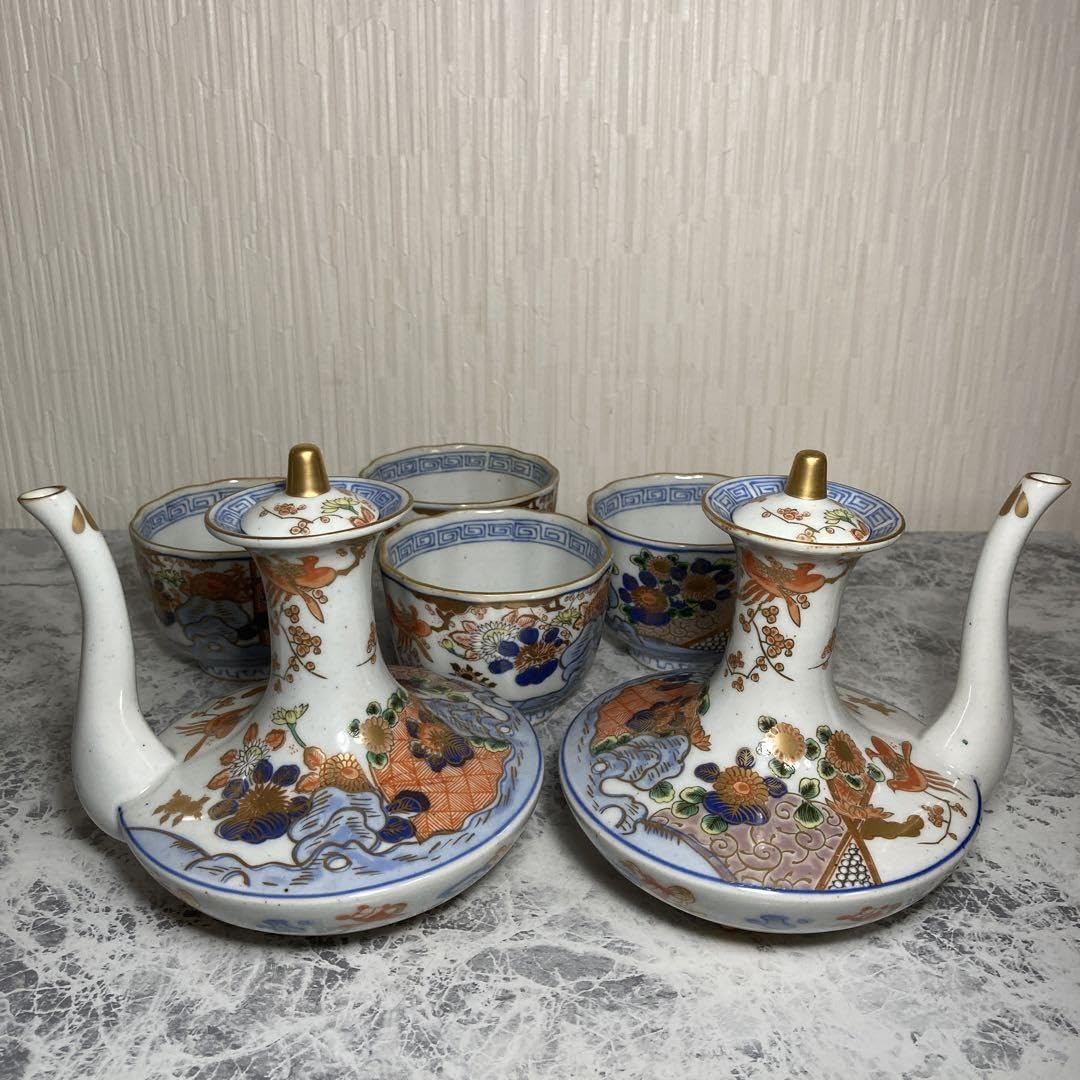 Amazon.co.jp: 古伊万里 有田焼 年木谷窯 酒器 蕎麦猪口 当時物 レトロ