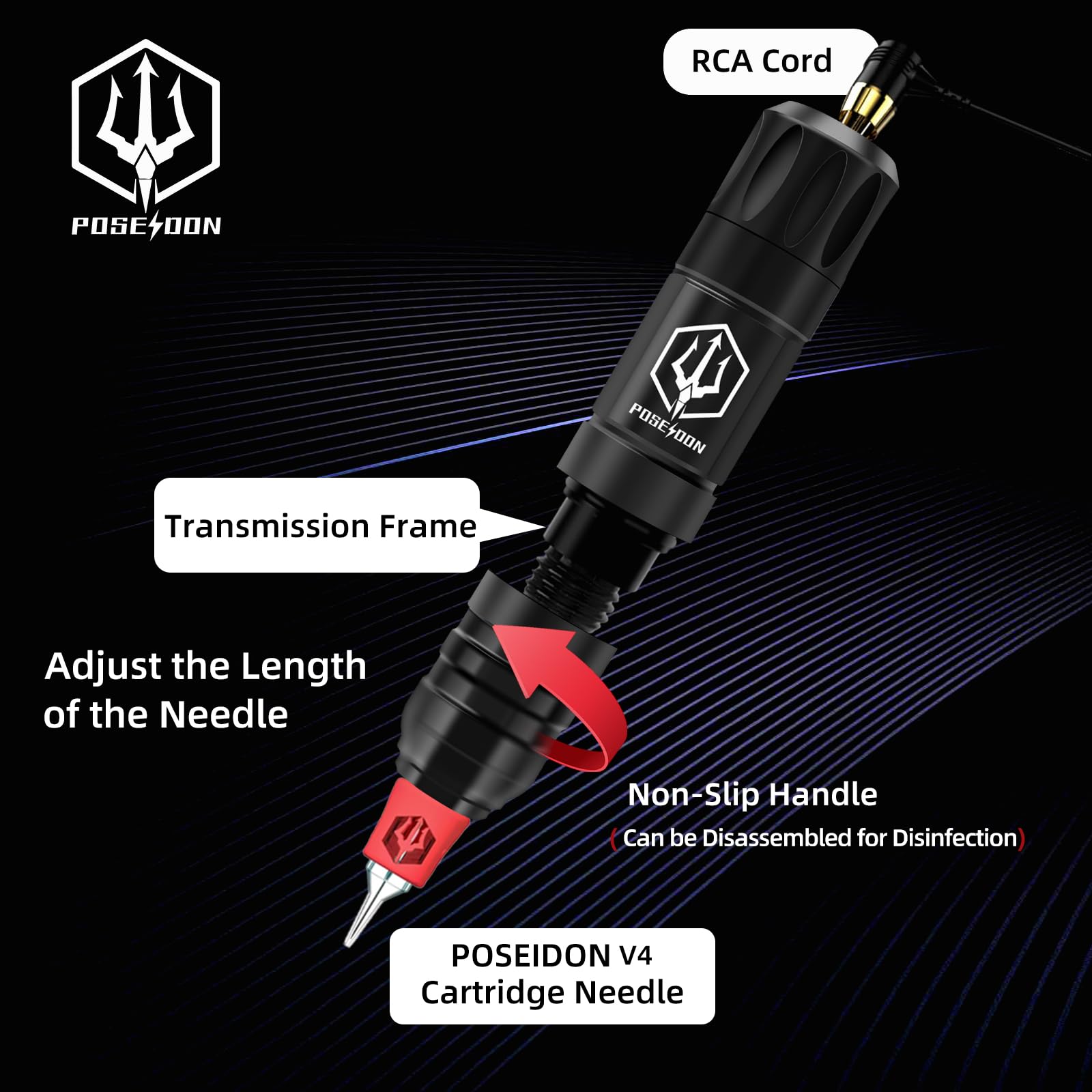 Amazon.com: POSEIDON Tattoo Gun Kit - Wireless Tattoo Pen Kit