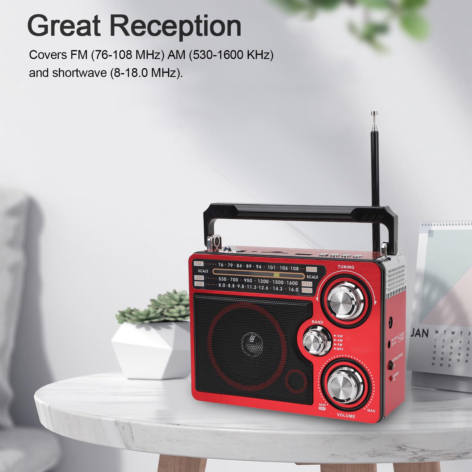 Amazon.co.jp: Zunate フルバンドポータブル短波ラジオ、AM FM SW LW