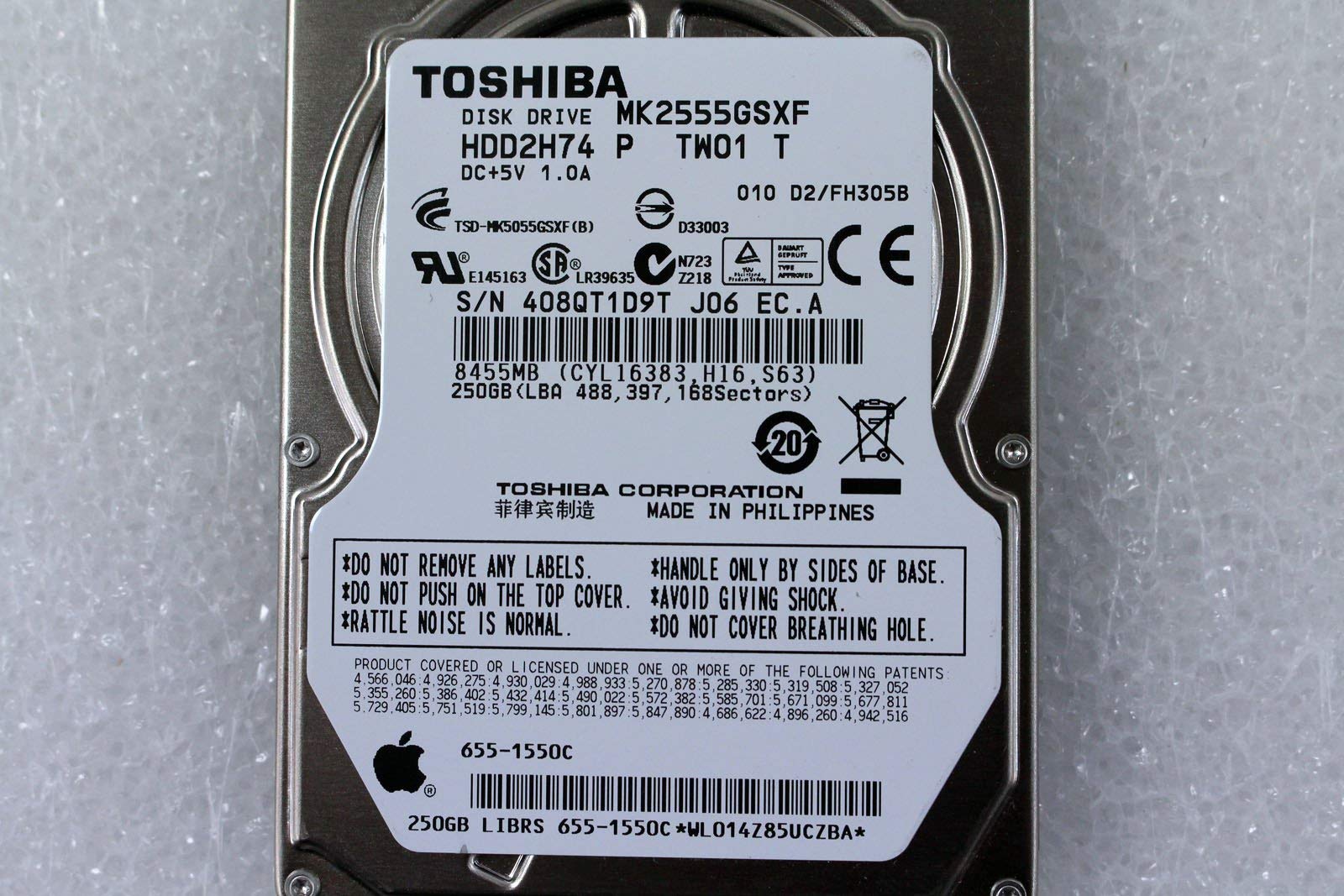 Amazon.com: TOSHIBA 250GB 5400 RPM Hard Drive (Renewed) : Electronics