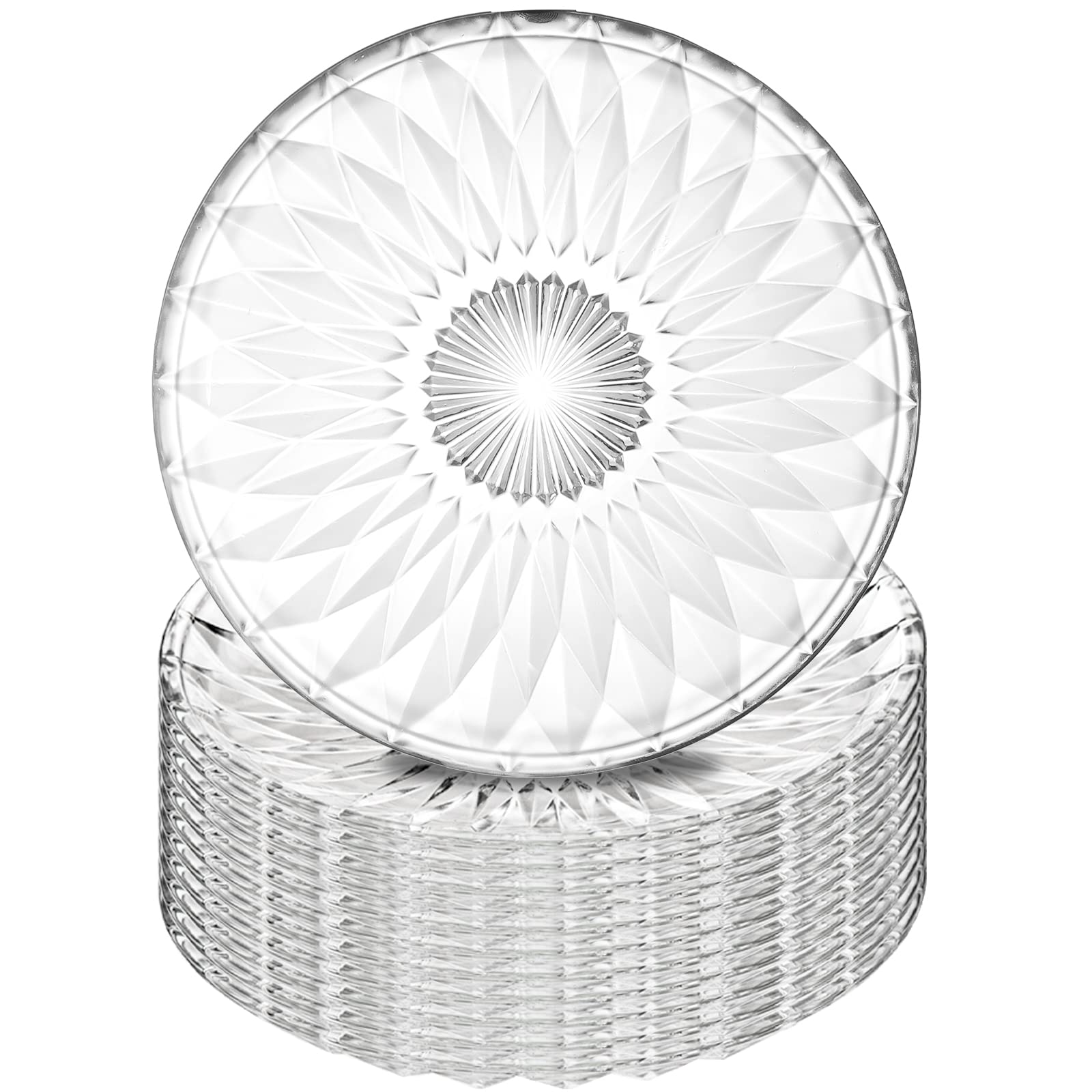 Amazon.com | Hiceeden Set of 12 Crystal Glass Salad Plate, 8 Inch