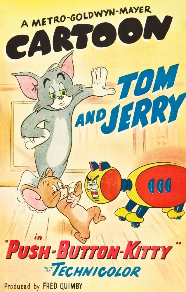 Amazon.com: Posterazzi Push-Button Kitty L-R: Tom Jerry Art 1952