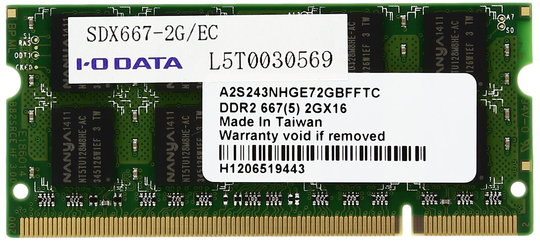 Amazon | I-O DATA PC2-5300 (DDR2-667) S.O.DIMM 2GB SDX667-2G/EC