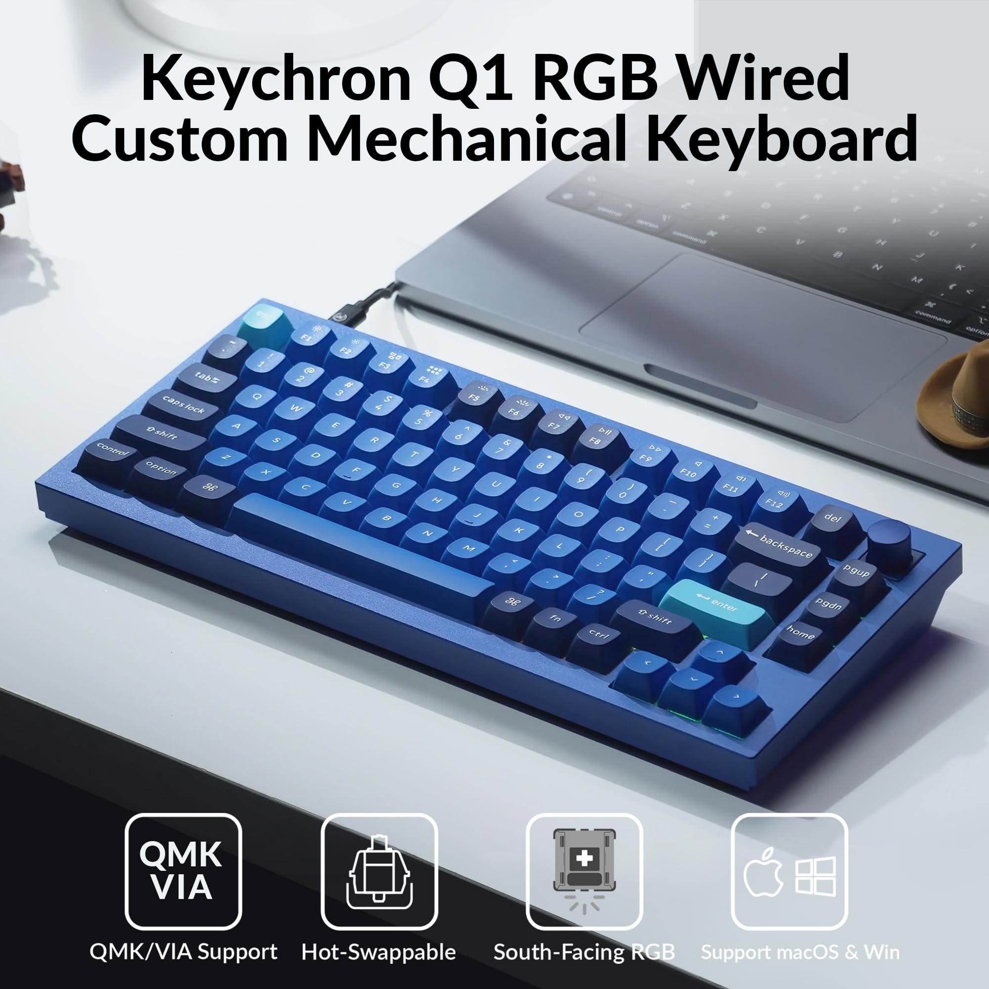 Amazon | Keychron Q1 QMK Gateron Phantom メカニカルキーボード ノブ