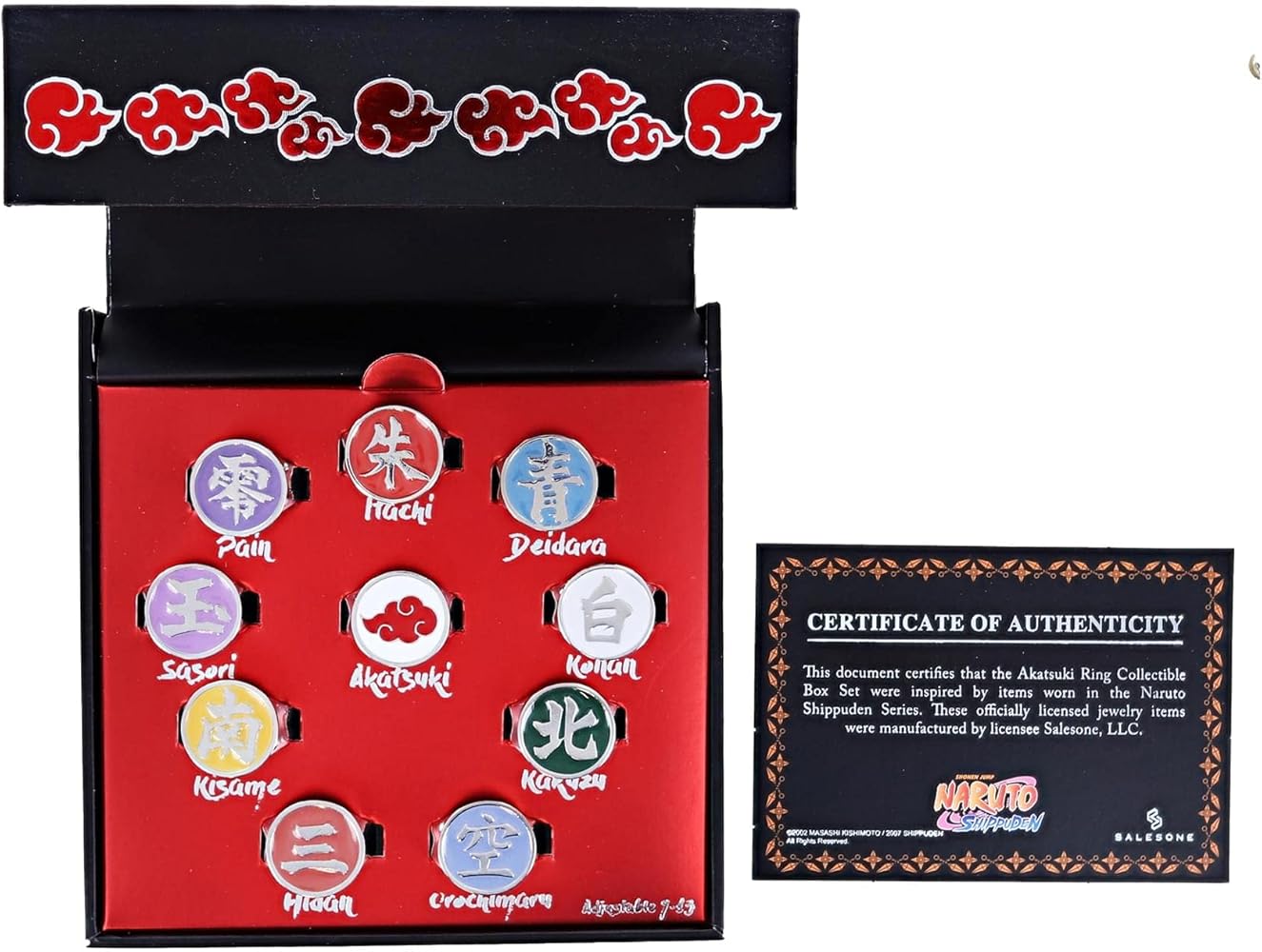 Naruto Shippuden Akatsuki Ten Clans Collectors Rings Set|Amazon.com