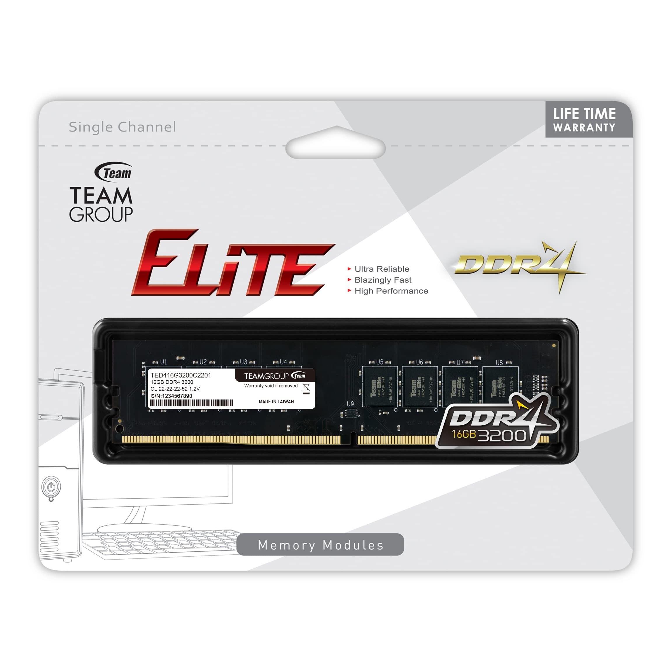 Amazon.co.jp: TEAMGROUP Elite DDR4 16GB シングル (1 x 16GB) 3,200