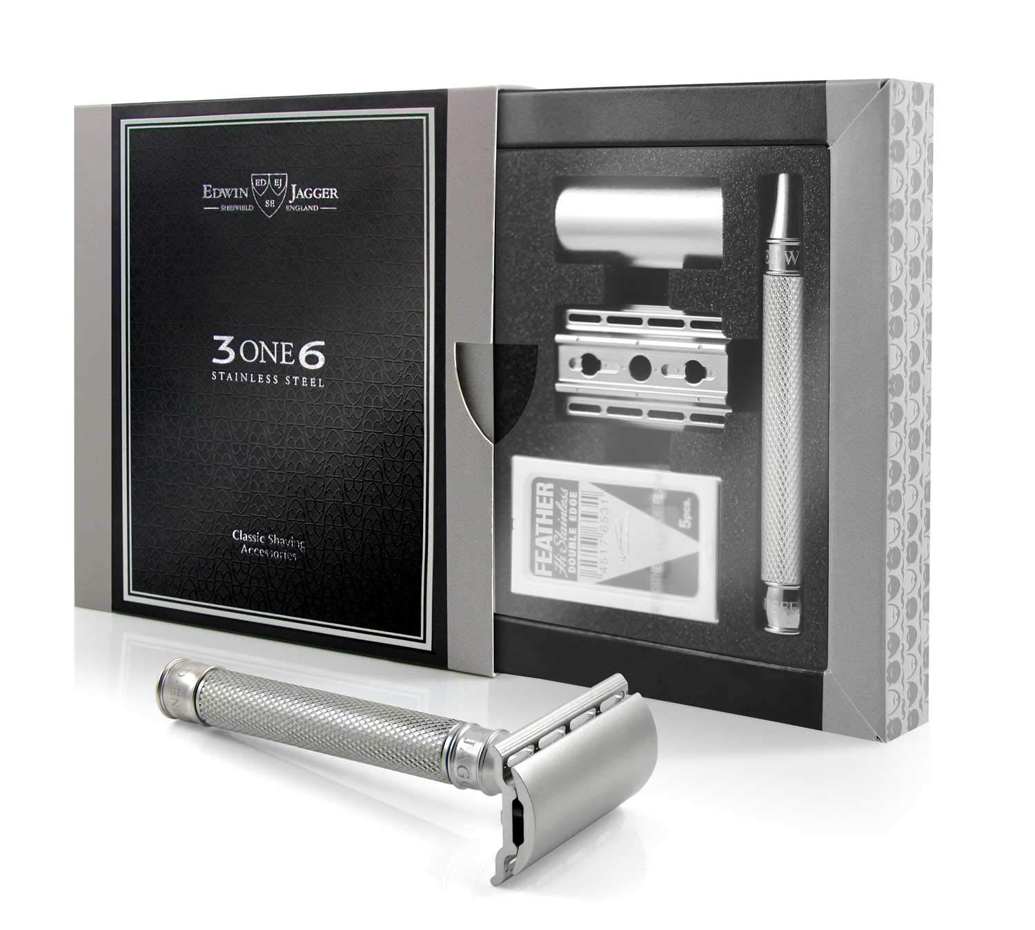 Amazon.co.jp: Edwin Jagger 3ONE6 ステンレススチールローレットDE