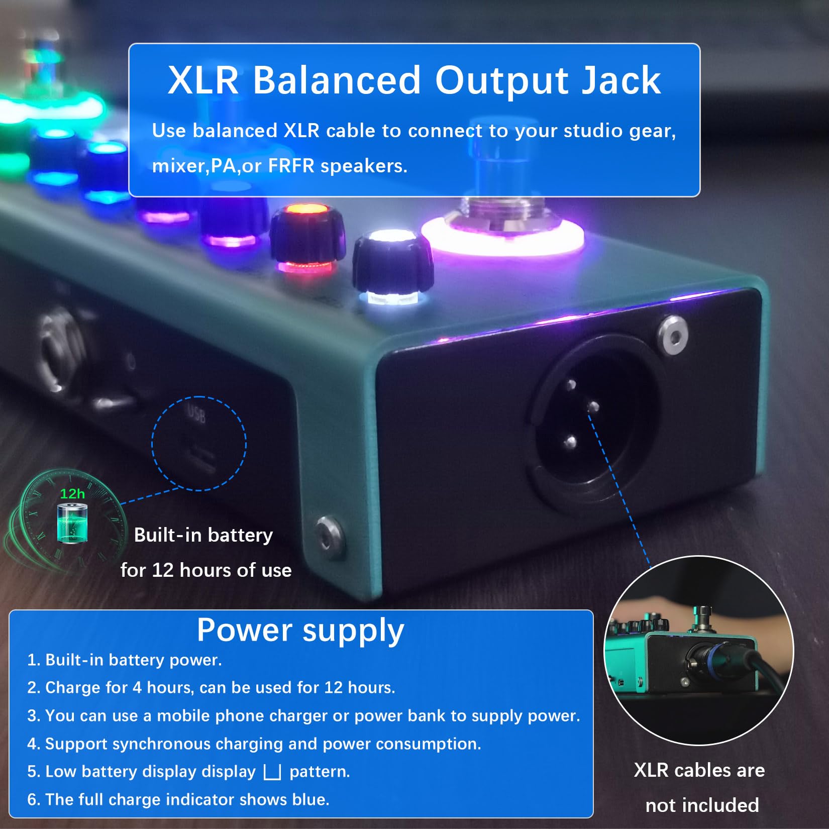 Amazon.com: M-VAVE TANK-G Multi-effects Guitar Pedal, 36 Presets