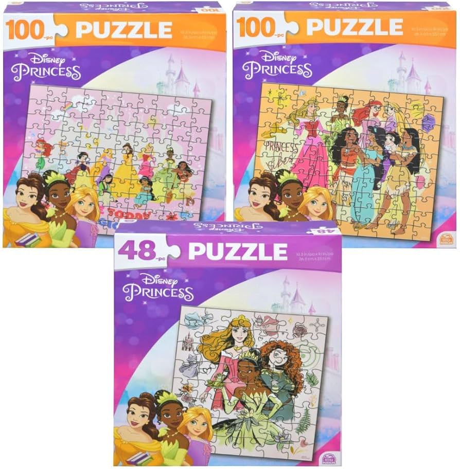 Amazon | ディズニープリンセスジグソーパズル3パックセット 4~8歳の